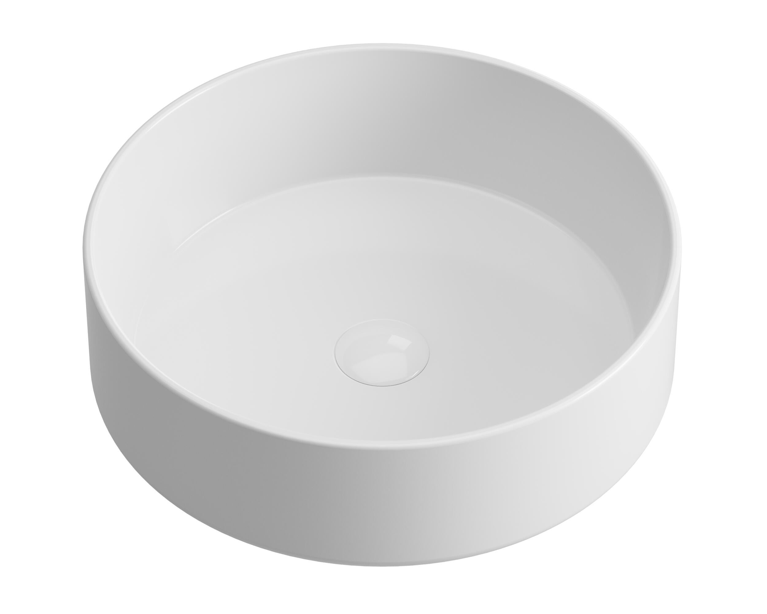 Lavabo de sobreponer studio + valvula incluida blanco 37x12x37 cm