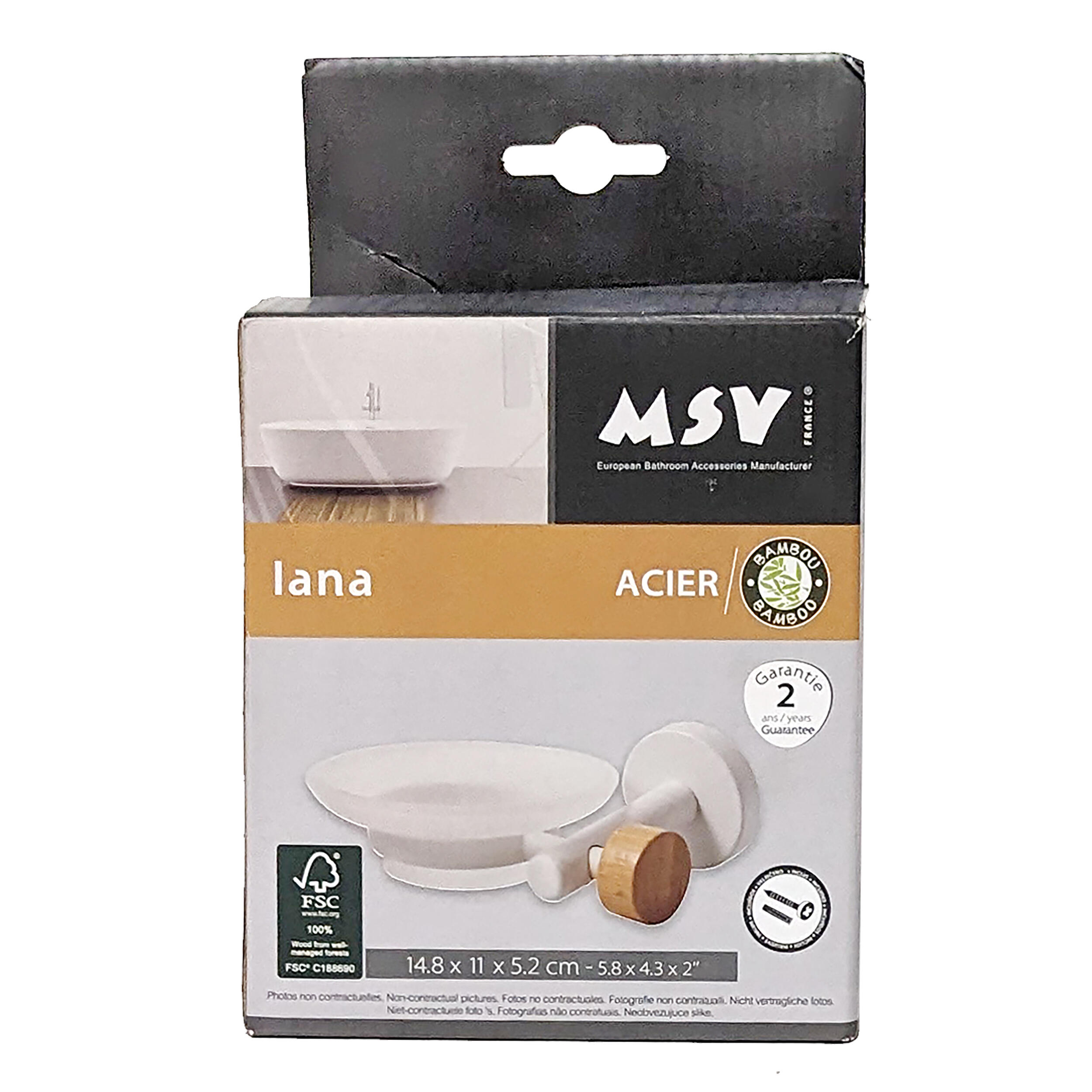 Porte-savon vis IANA blanc MSV - 3