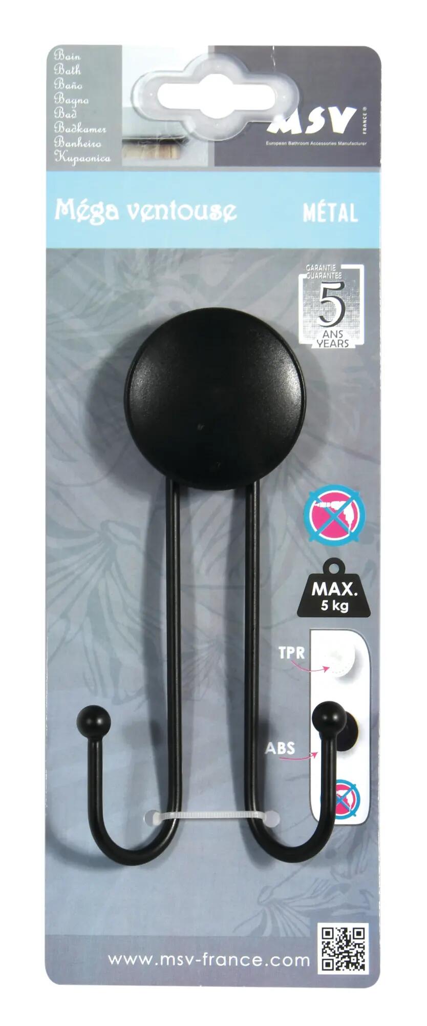 Crochet à ventouse noir - 3