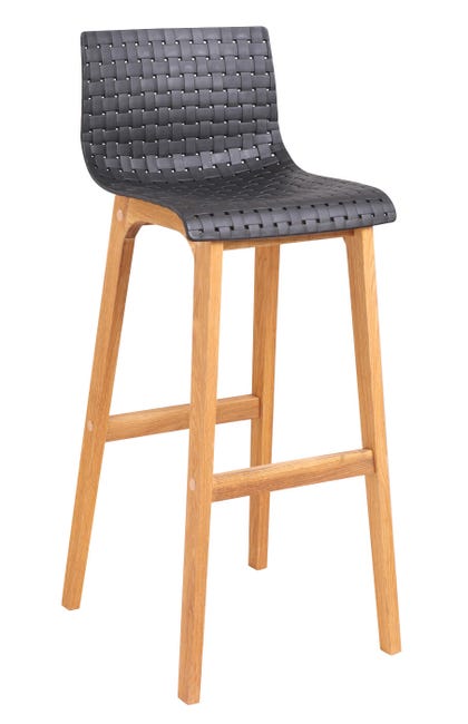 Tabouret Claire en Bois Noir – Lot de 2