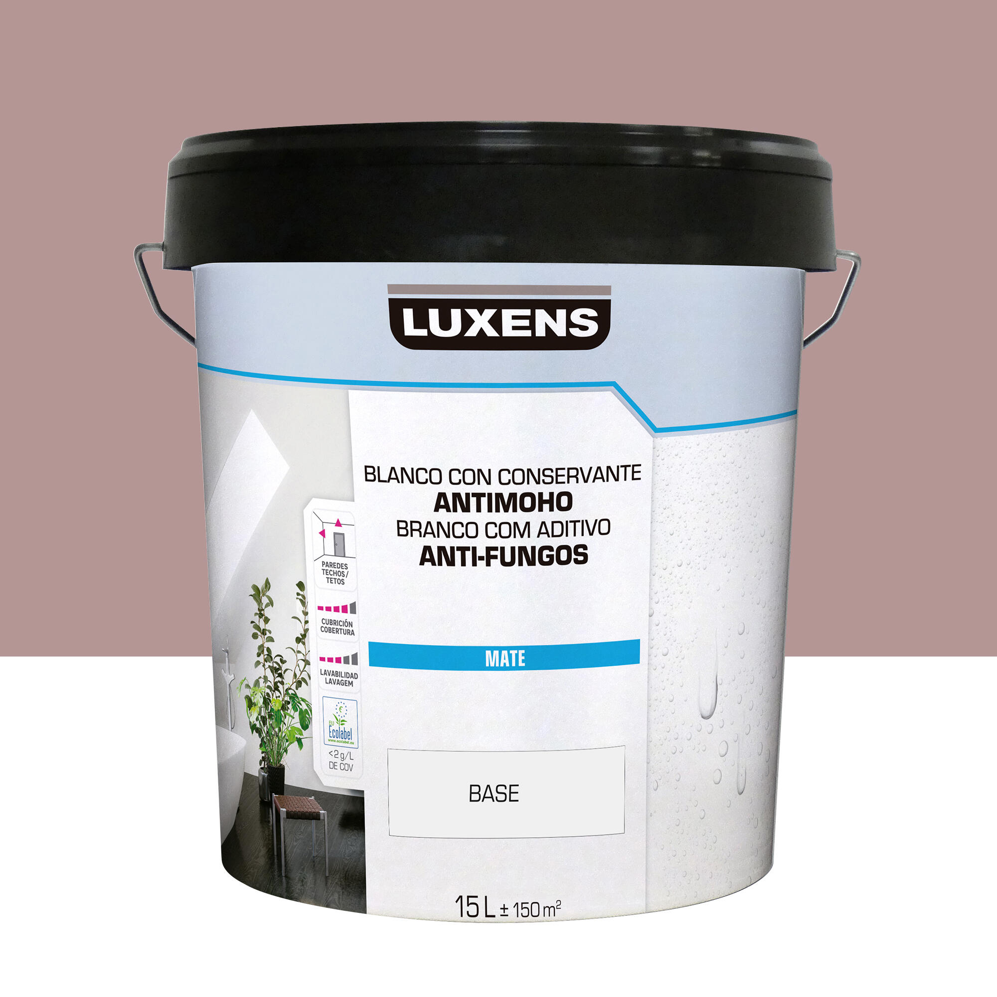 Pintura de interior luxens color a tu gusto rojo rosado intenso oscuro mate 15l