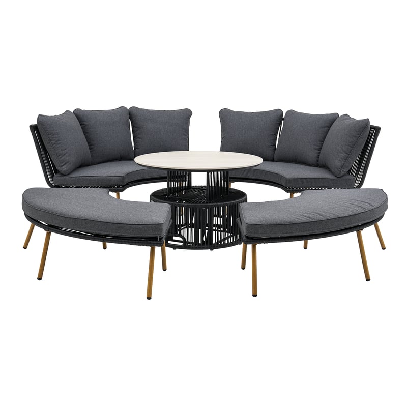 Meble ogrodowe Holand zestaw na 10 osób antracytowe