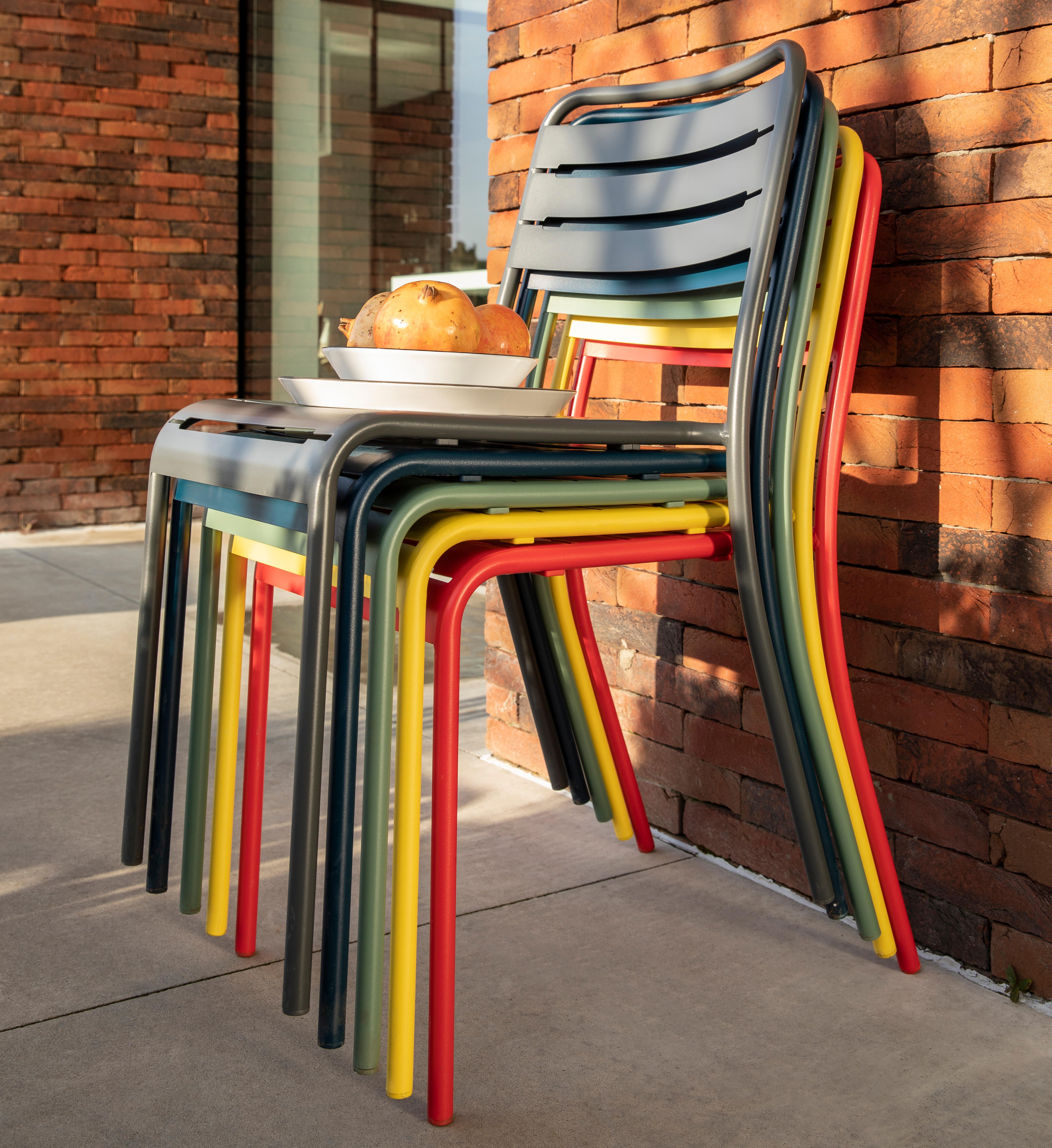 Cadeira refeição aço vermelho Cafe - 10