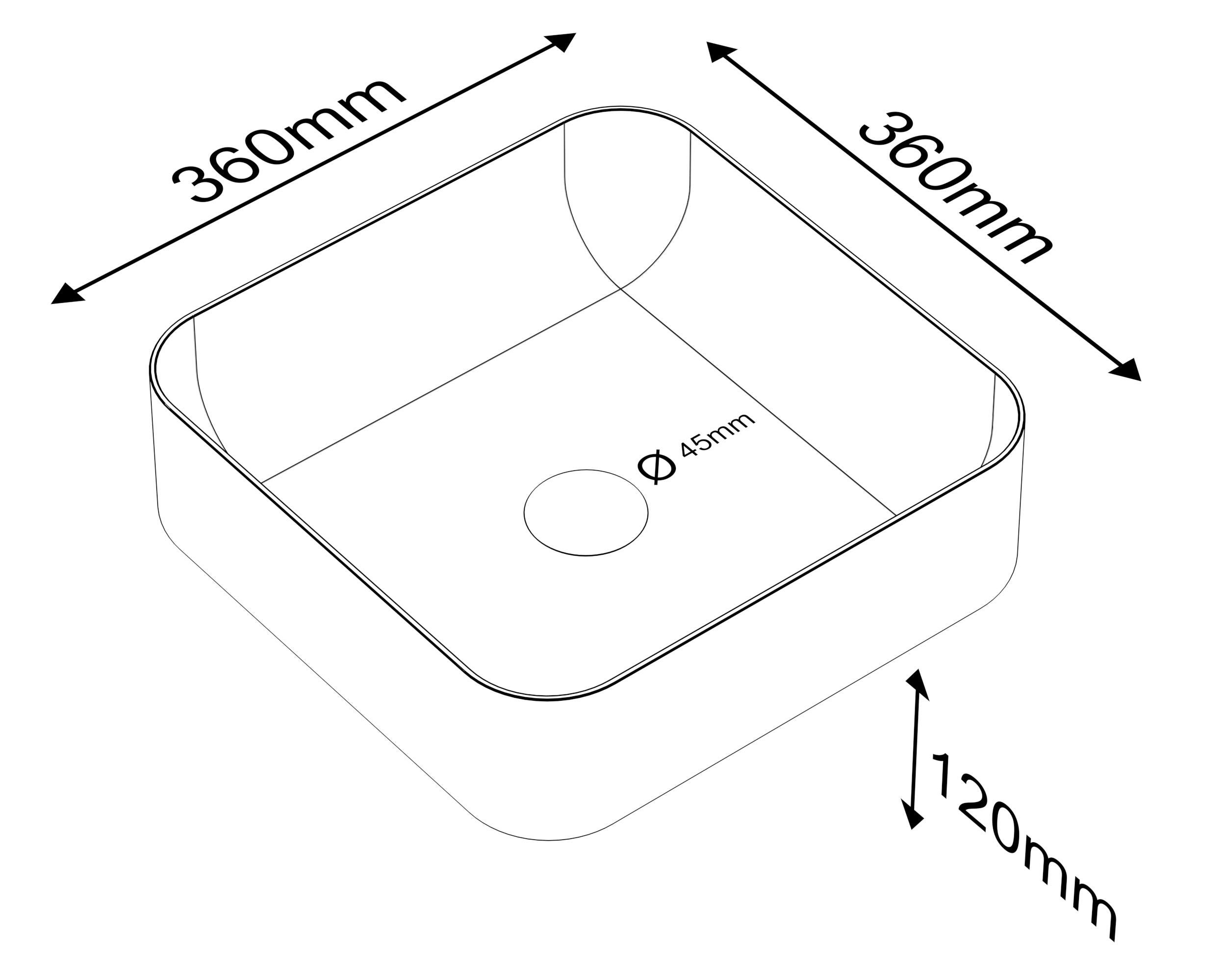Lavabo sobre encimera de cerámica Studio 37x12x37 cm cuadrada blanco mate - 4