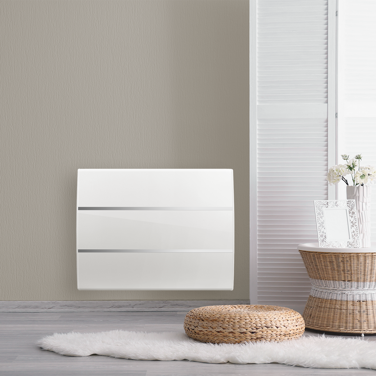 Radiateur électrique céramique 1000 W HJM Evelyn II horizontal blanc - 2