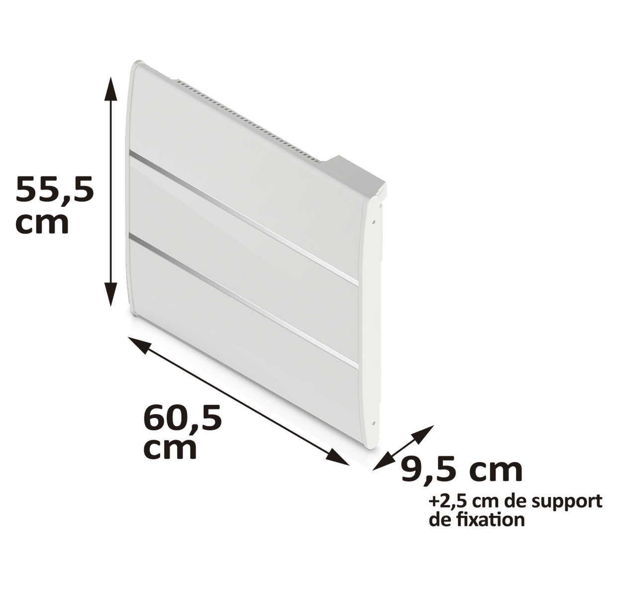 Radiateur électrique céramique 1000 W HJM Evelyn II horizontal blanc - 6