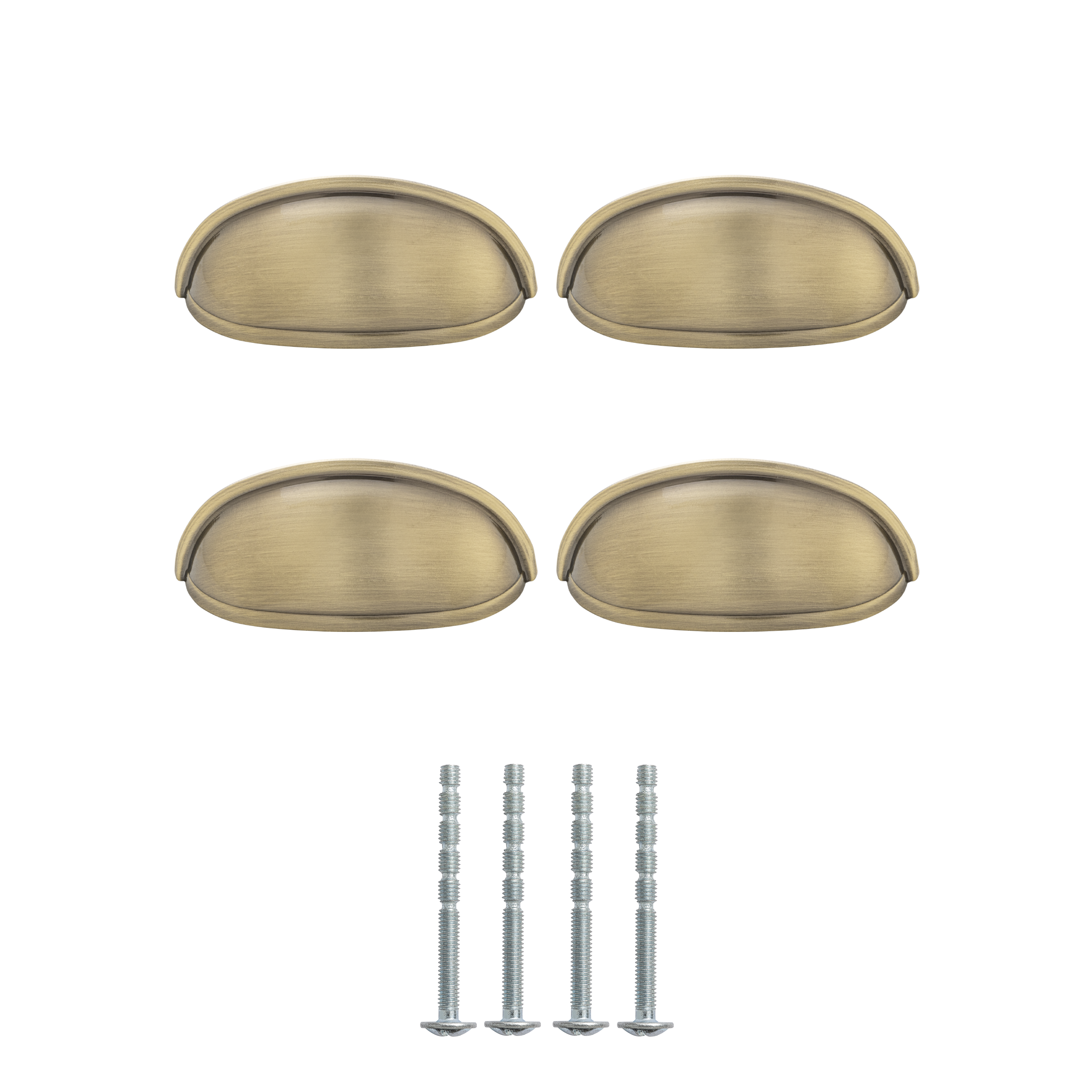 4 puxadores para móvel concha latão antigo 64 mm Inspire - 7