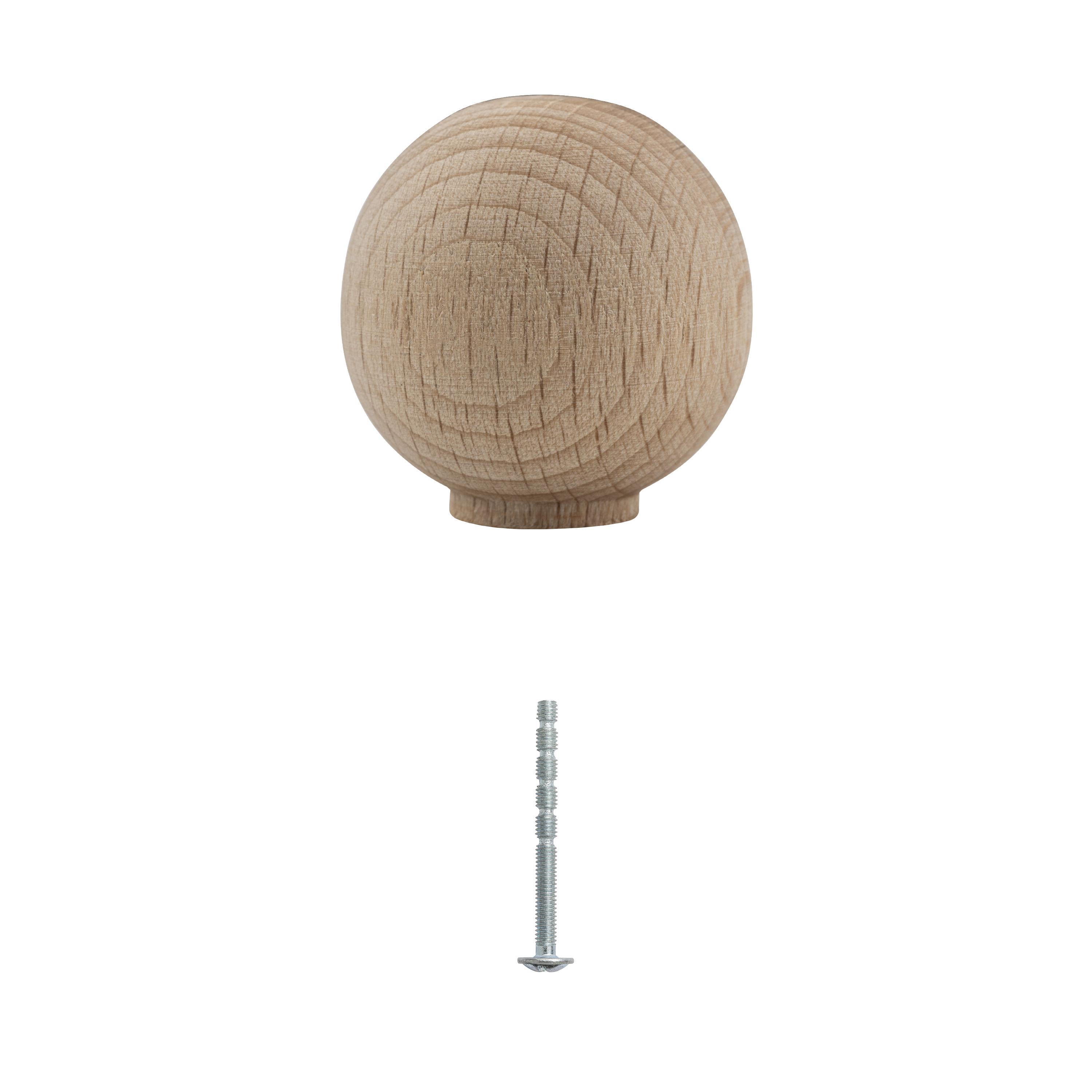 Pomo de mueble inspire ball en madera con acabado natural ø 30 mm