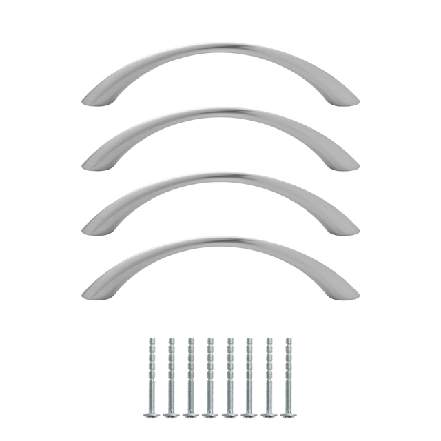 4 Tirador de mueble INSPIRE  gris / plata distancia entre eje 96 mm