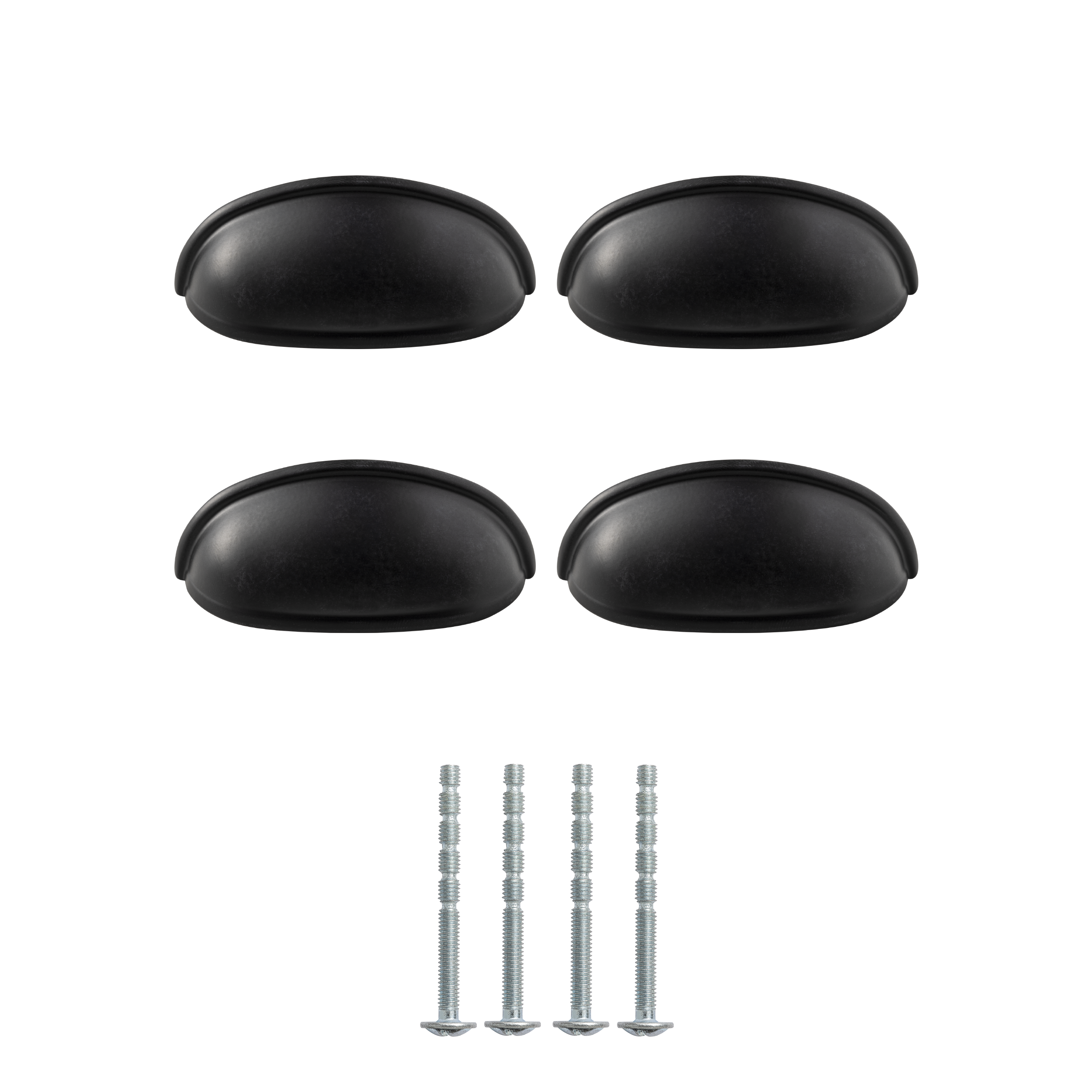 4 puxadores para móvel INSPIRE CONCHA AÇO MATE PRETO 64MM - 3