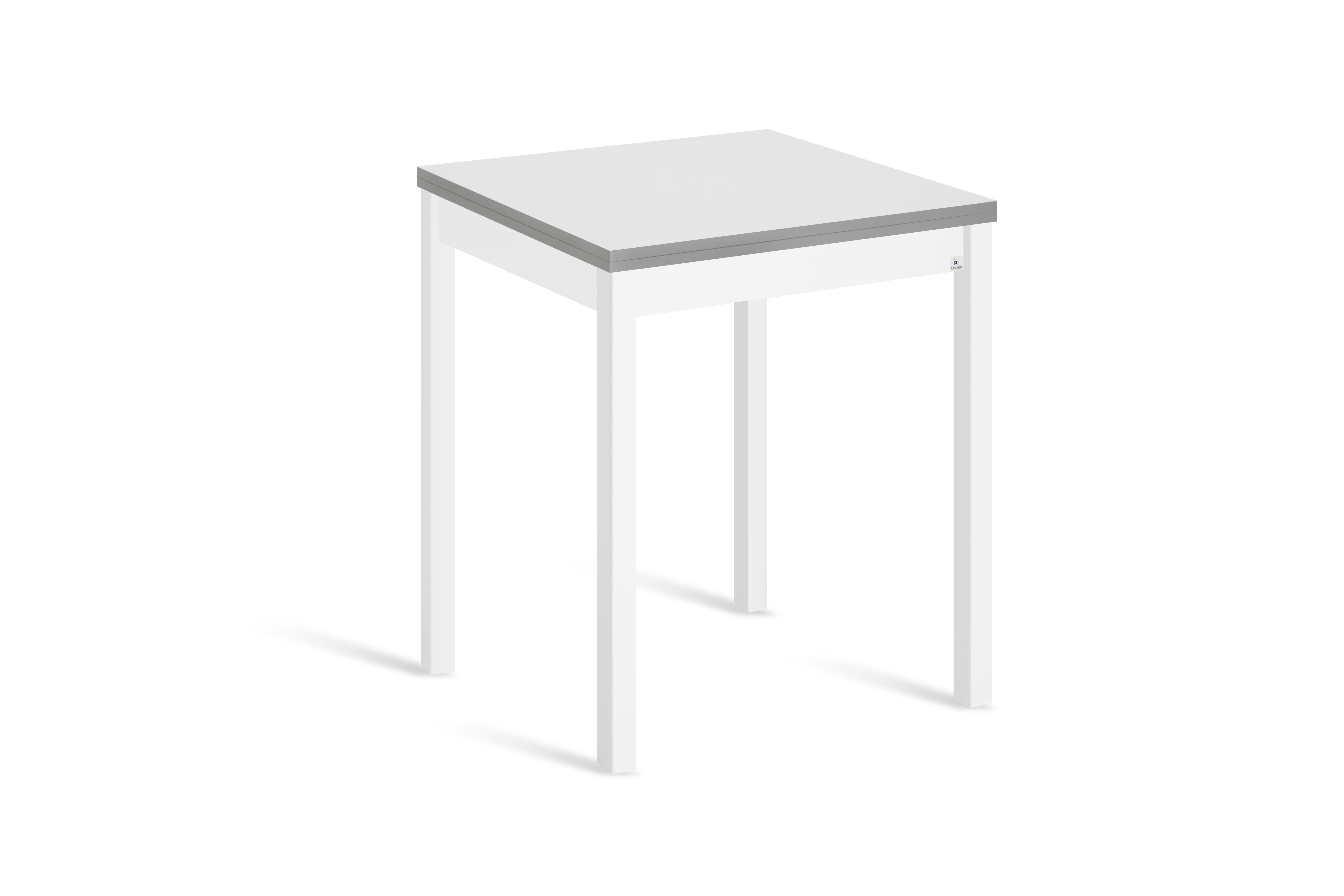 Mesa de cocina libro meni (80-160)x80 cm color blanco/gris