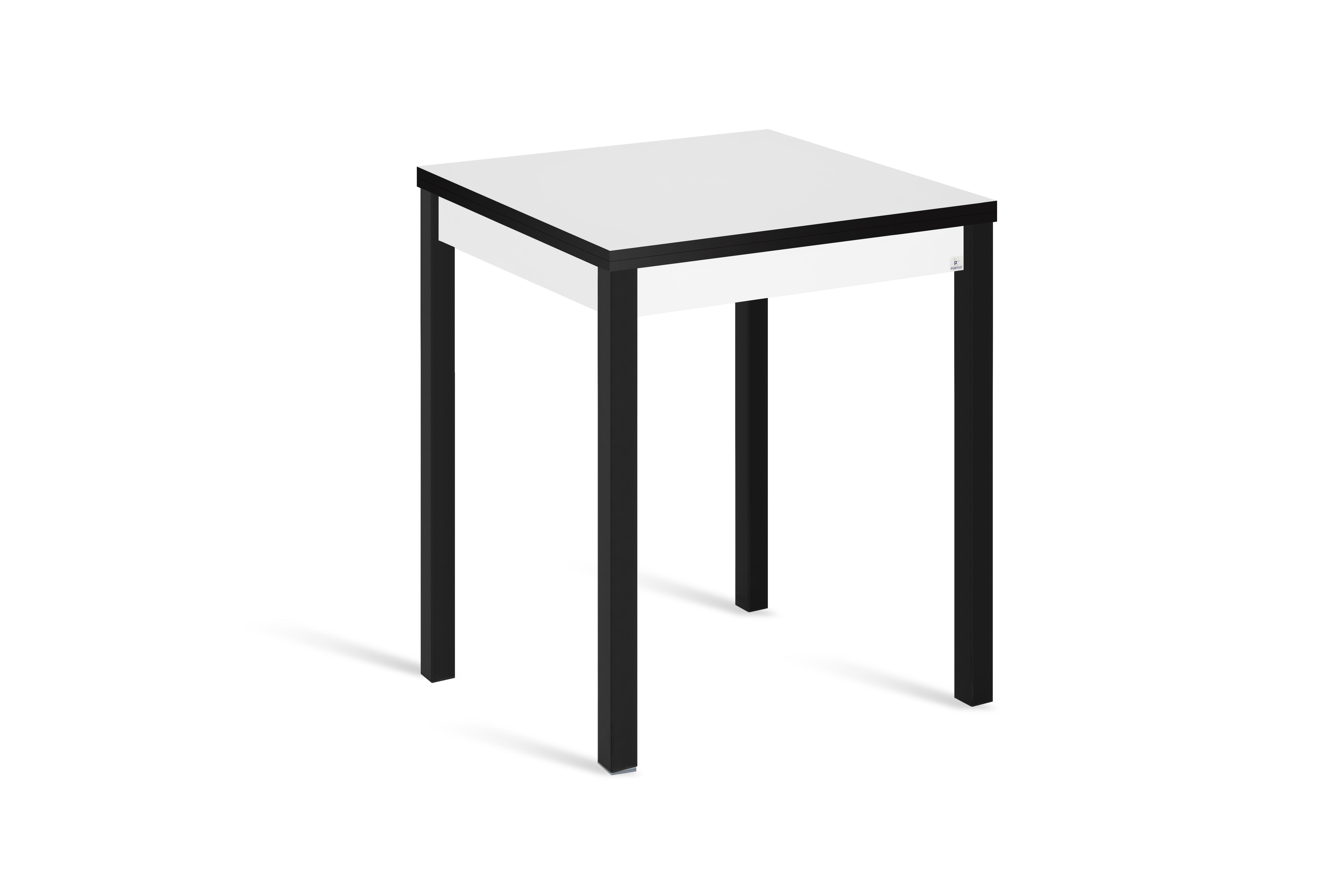 Mesa de cocina libro alta meni (80-160)x80 cm color blanco/negro