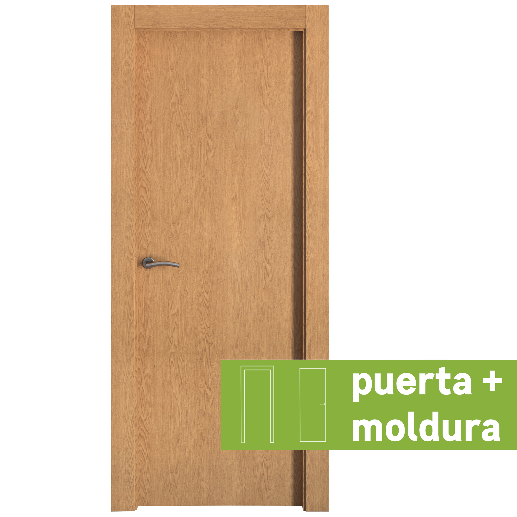 Conjunto puerta mallorca roble apertura derecha 62.5cm + tapeta
