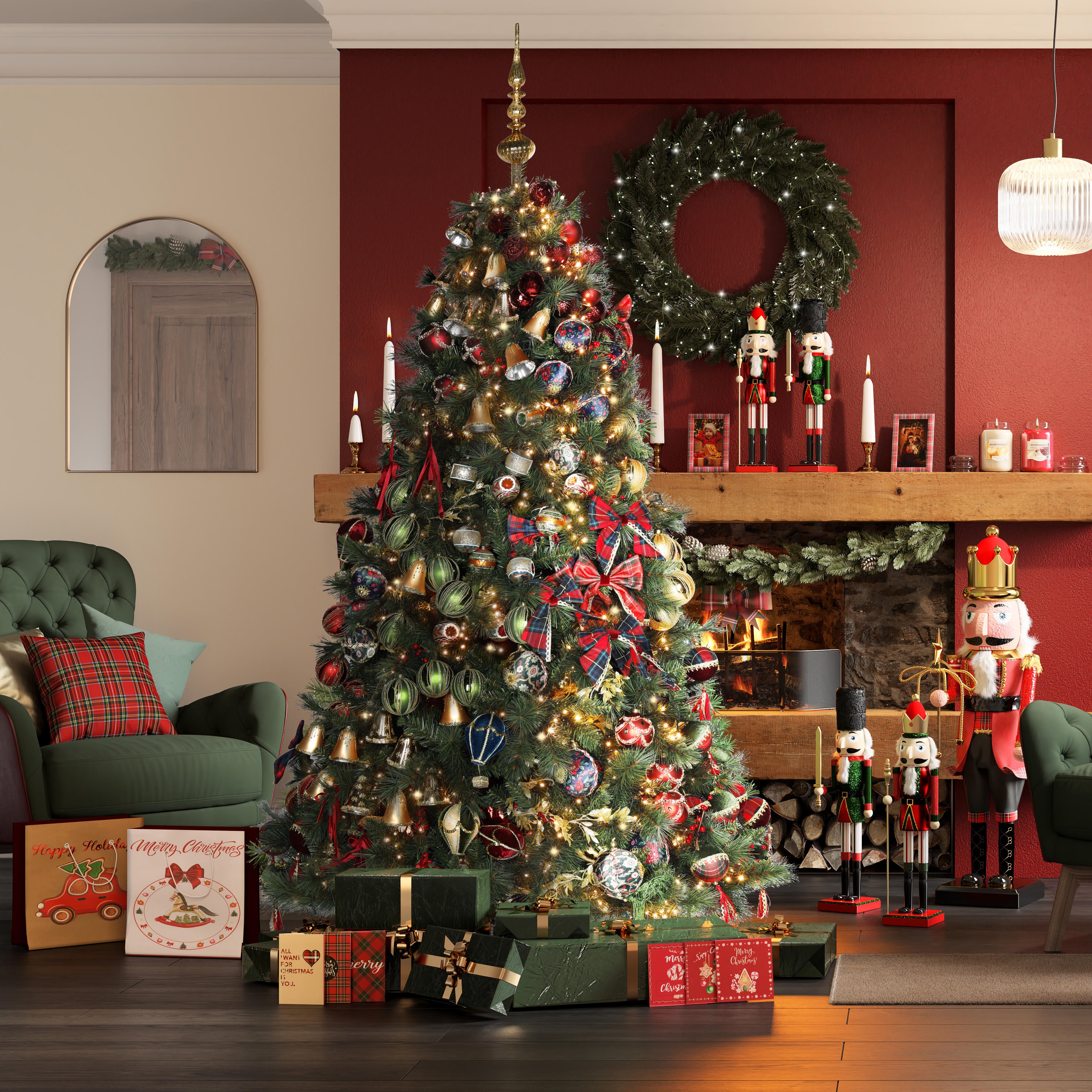 Albero di Natale artificiale Augusta verde H 210 cm x Ø 140 cm - 2