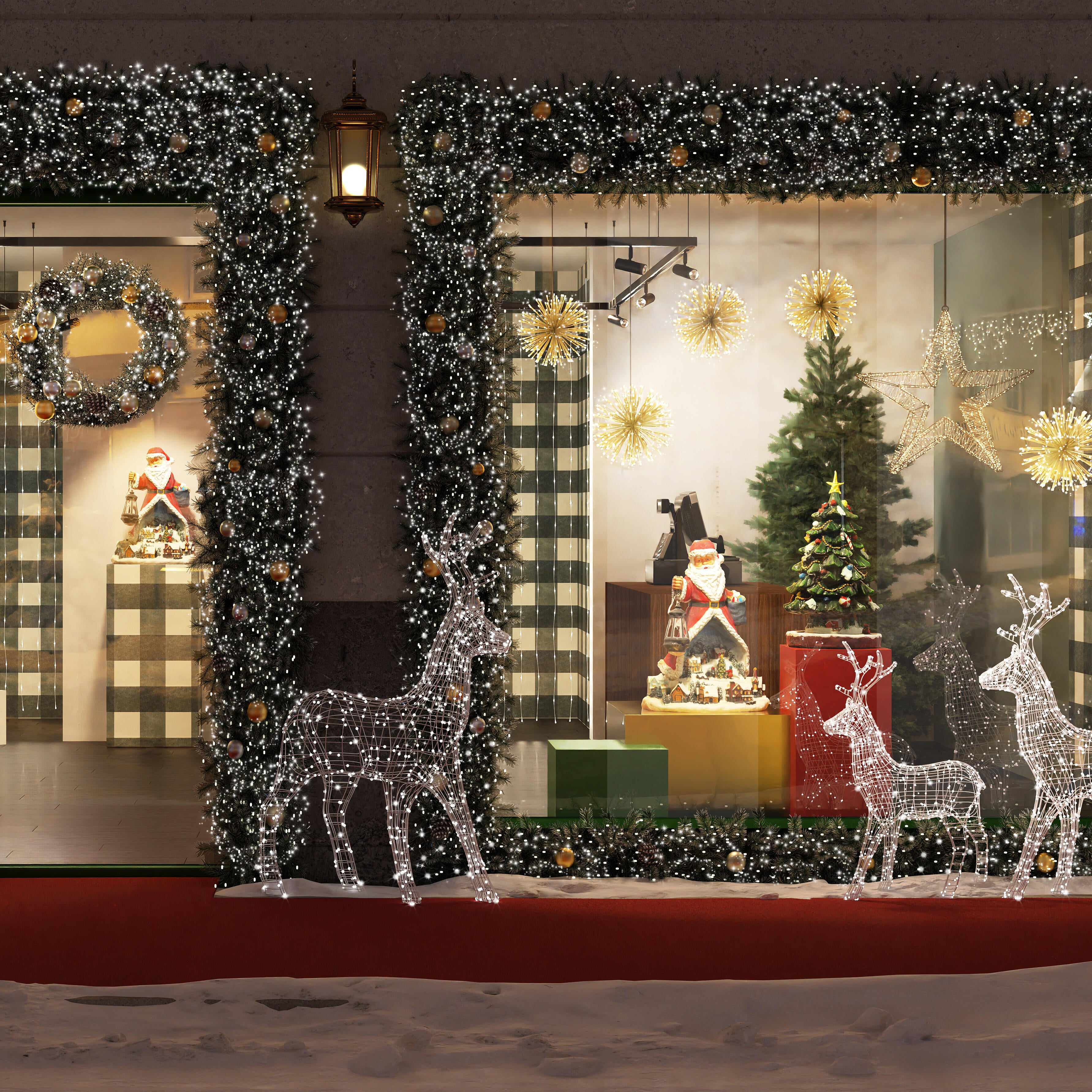 Renna luminosa 3D 200 lampadine led bianco freddo L 1.7 m x H 95 cm - 2