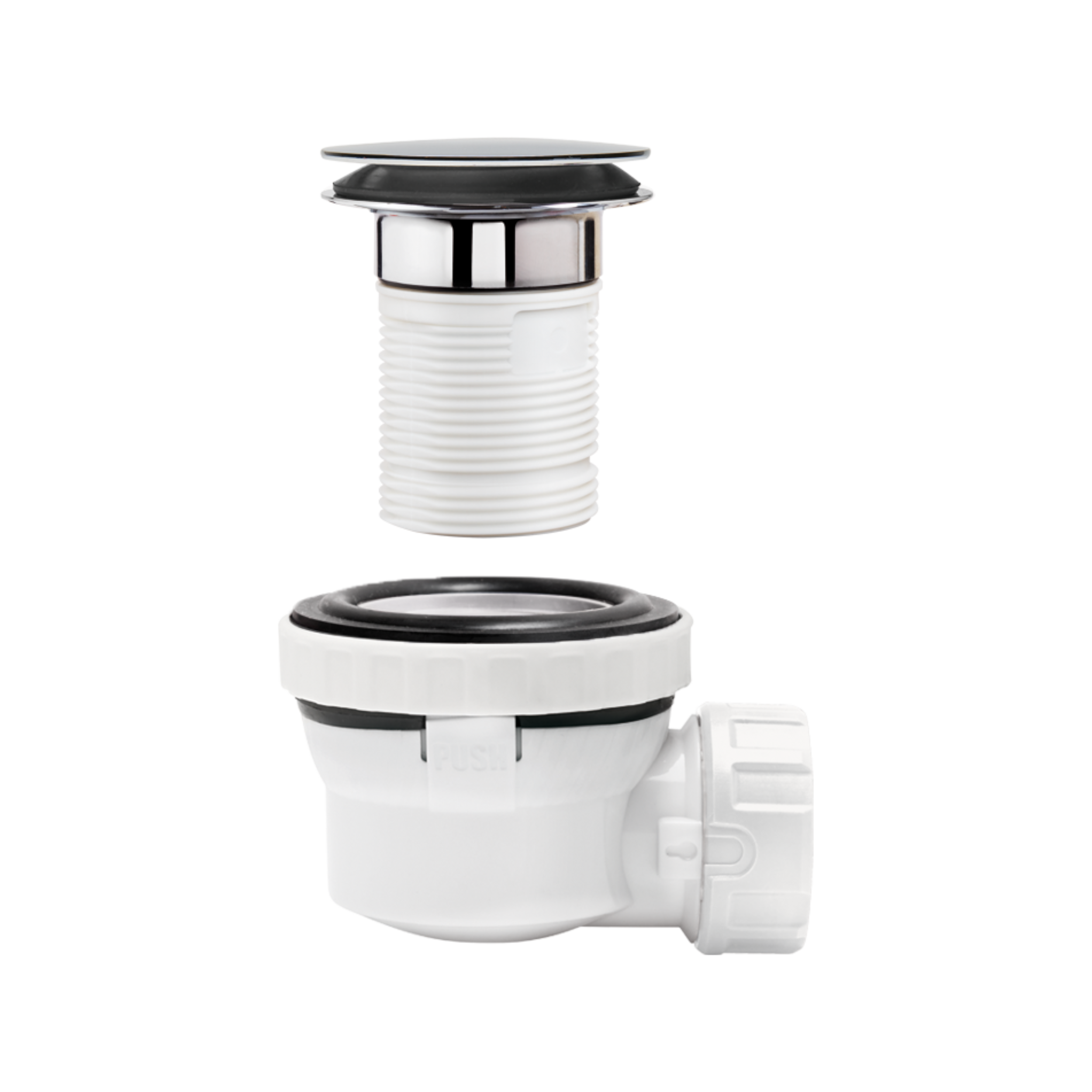 Syfon umywalki niski XS-Pure KLIK-KLAK chrom WIRQUIN - 6