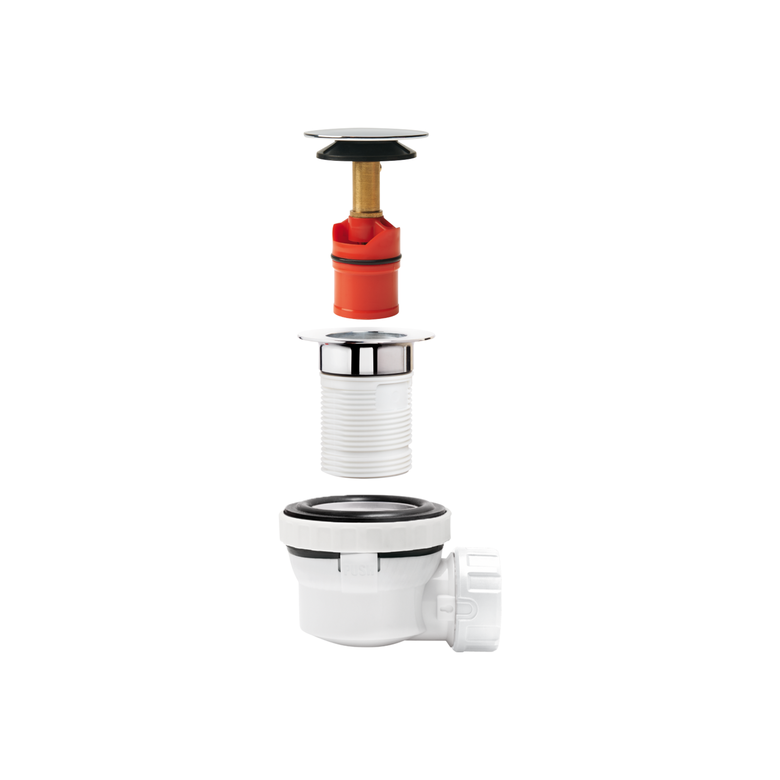 Syfon umywalki niski XS-Pure KLIK-KLAK chrom WIRQUIN - 4