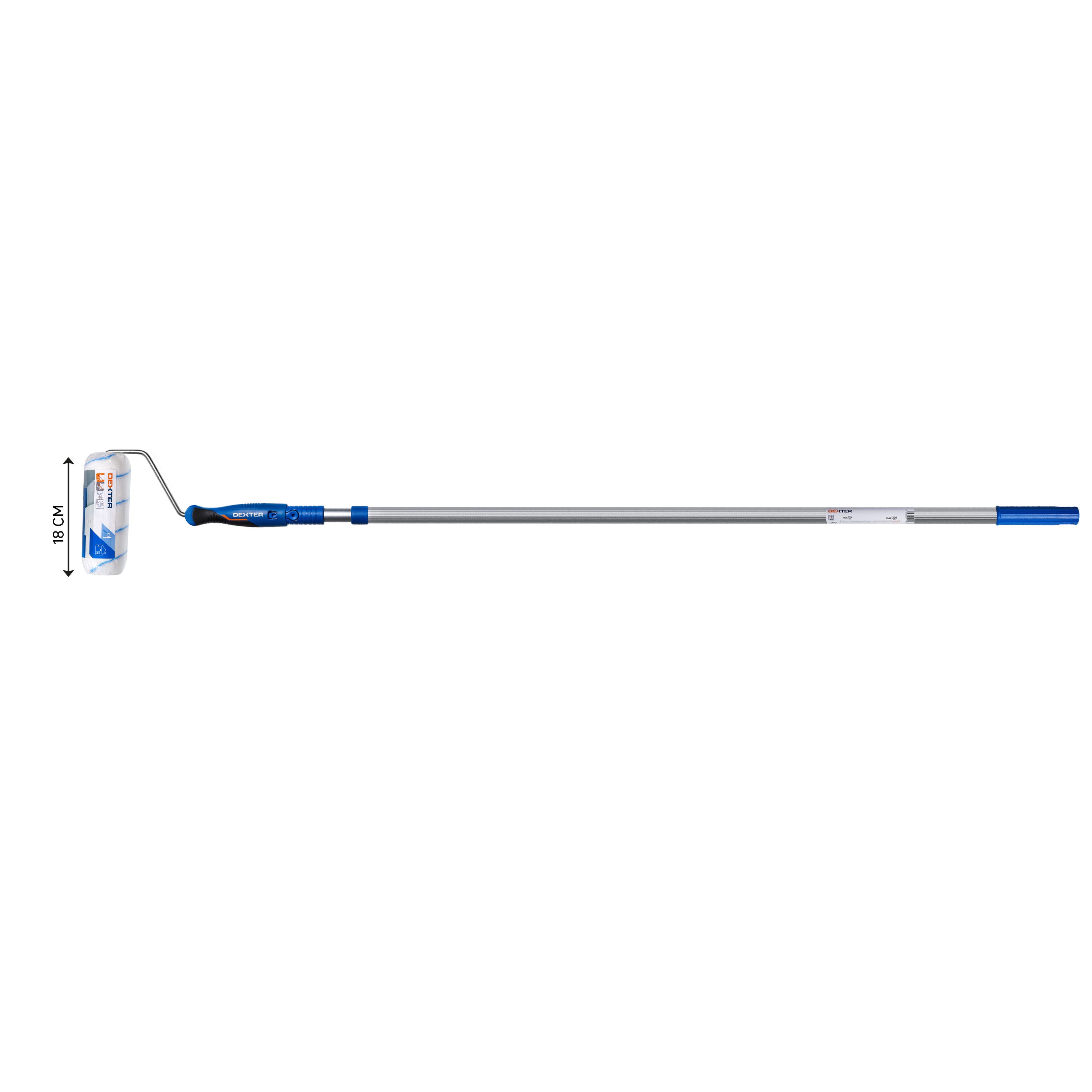 Le Rouleau Rouleau universel 180mm avec perche télescopique DEXTER | Leroy Merlin