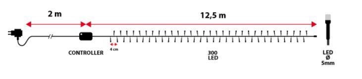 Catena luminosa per albero di Natale 300 luci LED bianche calde 14.5 m - 3