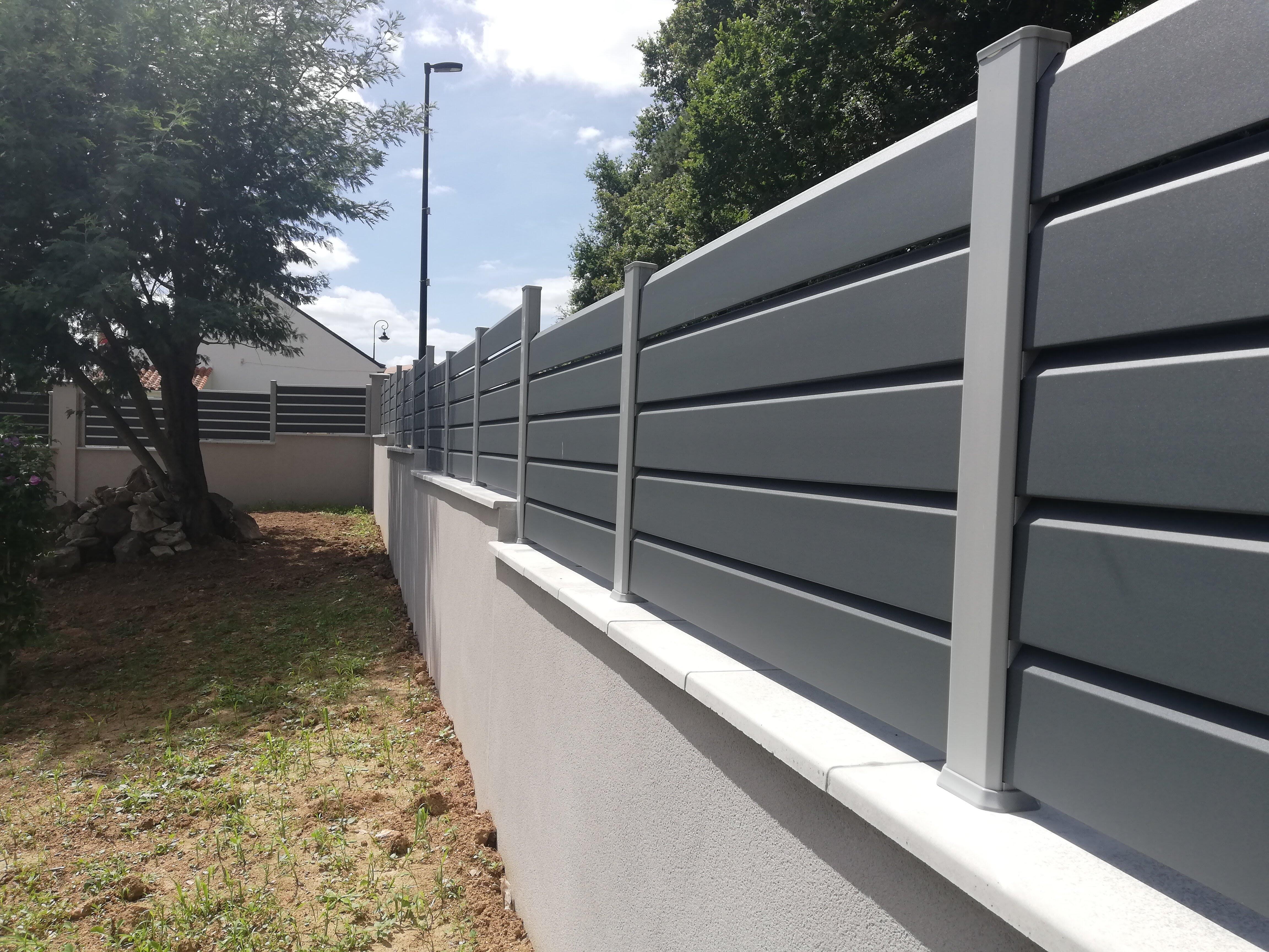 Lama para valla modulable de PVC Clea de 16 x 150 cm gris antracita - 6