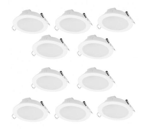 Kit 10 spots à encastrer fixe Lea module led IP65, 4000K ARIC rond blanc