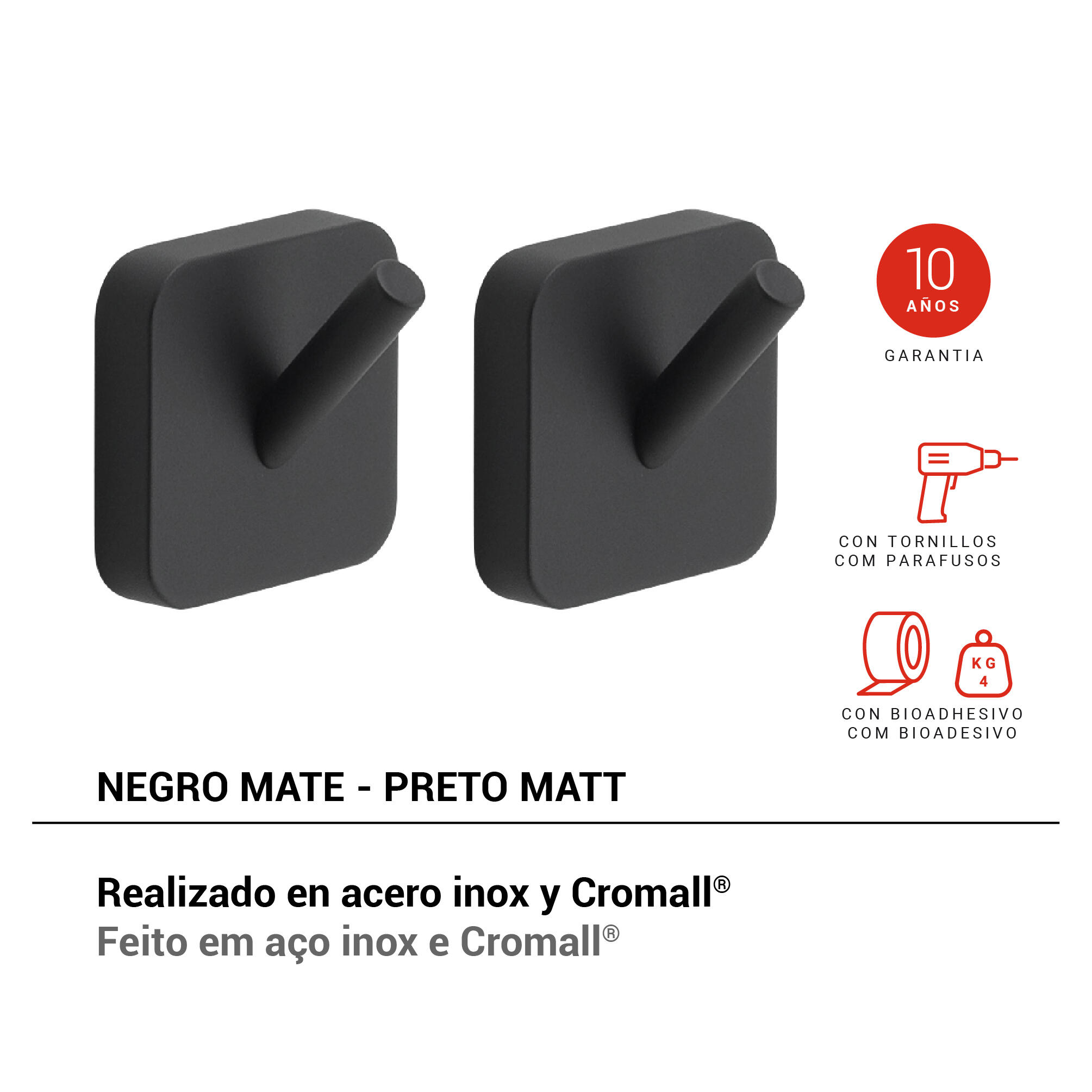 2 Cabides preto mate Tonga - 6