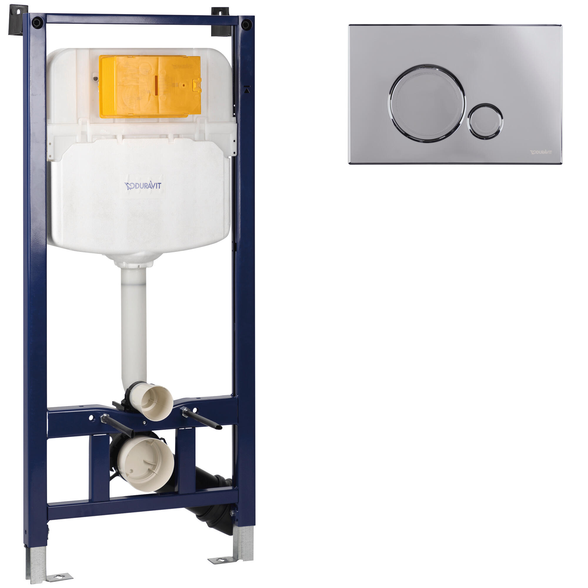 Bastidor duravit arquitec para anclaje wc suspendido con cisterna y pulsador cromo.