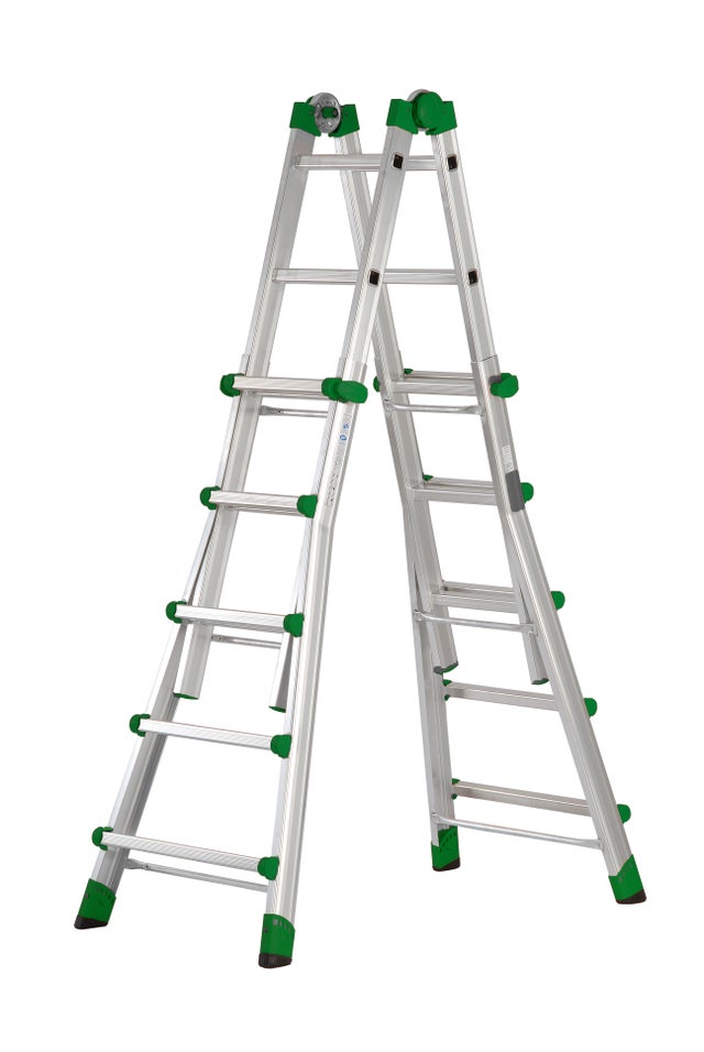 Scala telescopica SELEKTA in alluminio 5 + 5 gradini portata massima 150 kg EN 131 per lavori fino a 5.7 m