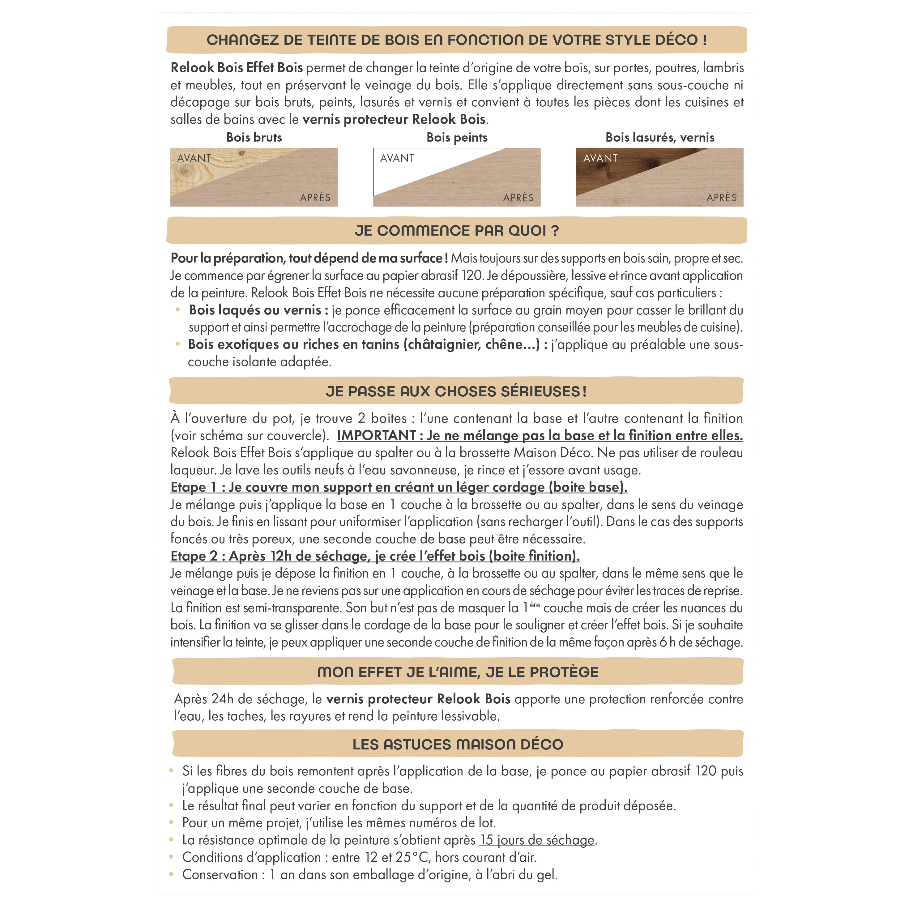 Peinture  Relook bois MAISON DECO, pin recycle satiné, 0.75 l - 8