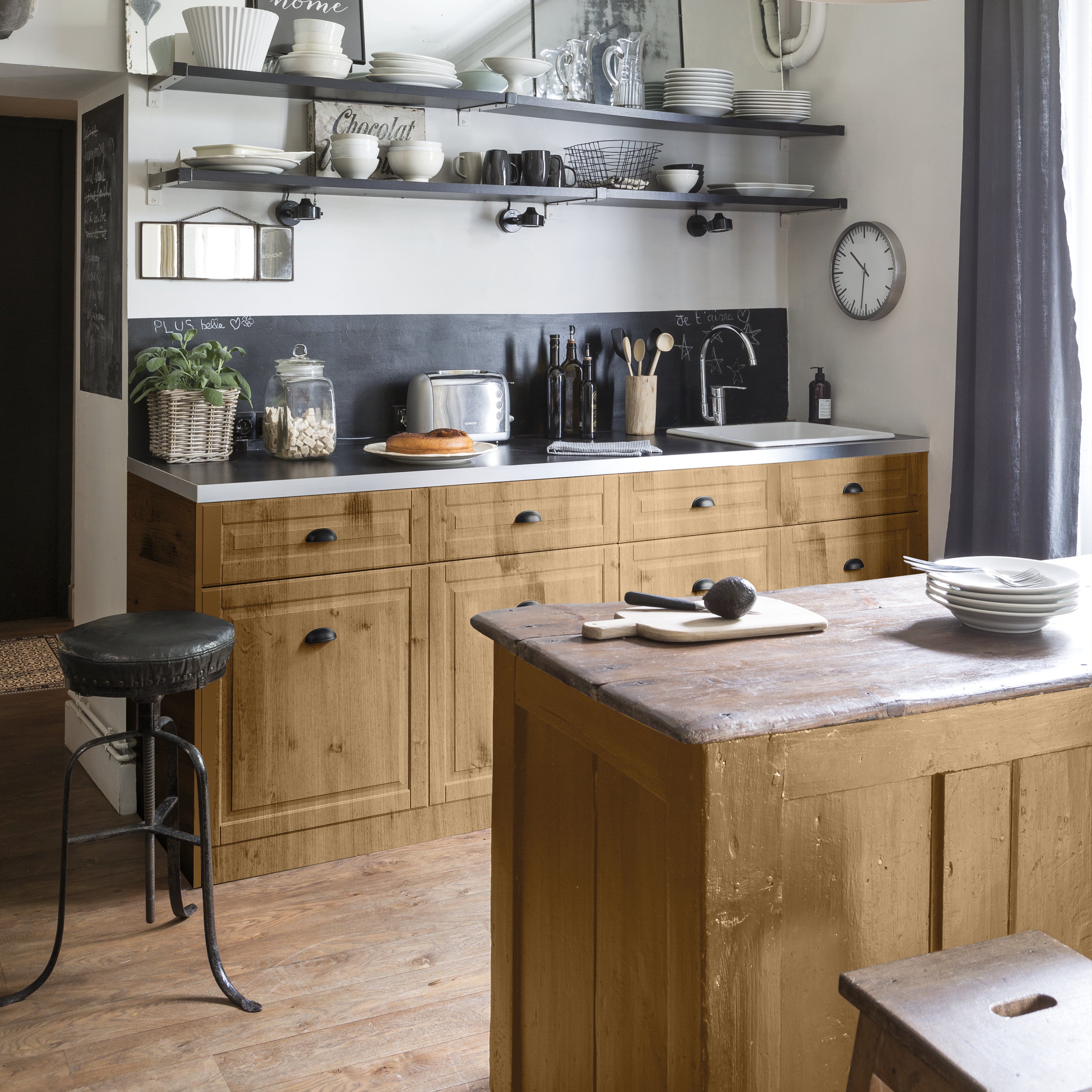 Peinture boiserie Relook bois MAISON DECO bois naturel satiné 0.75L - 3