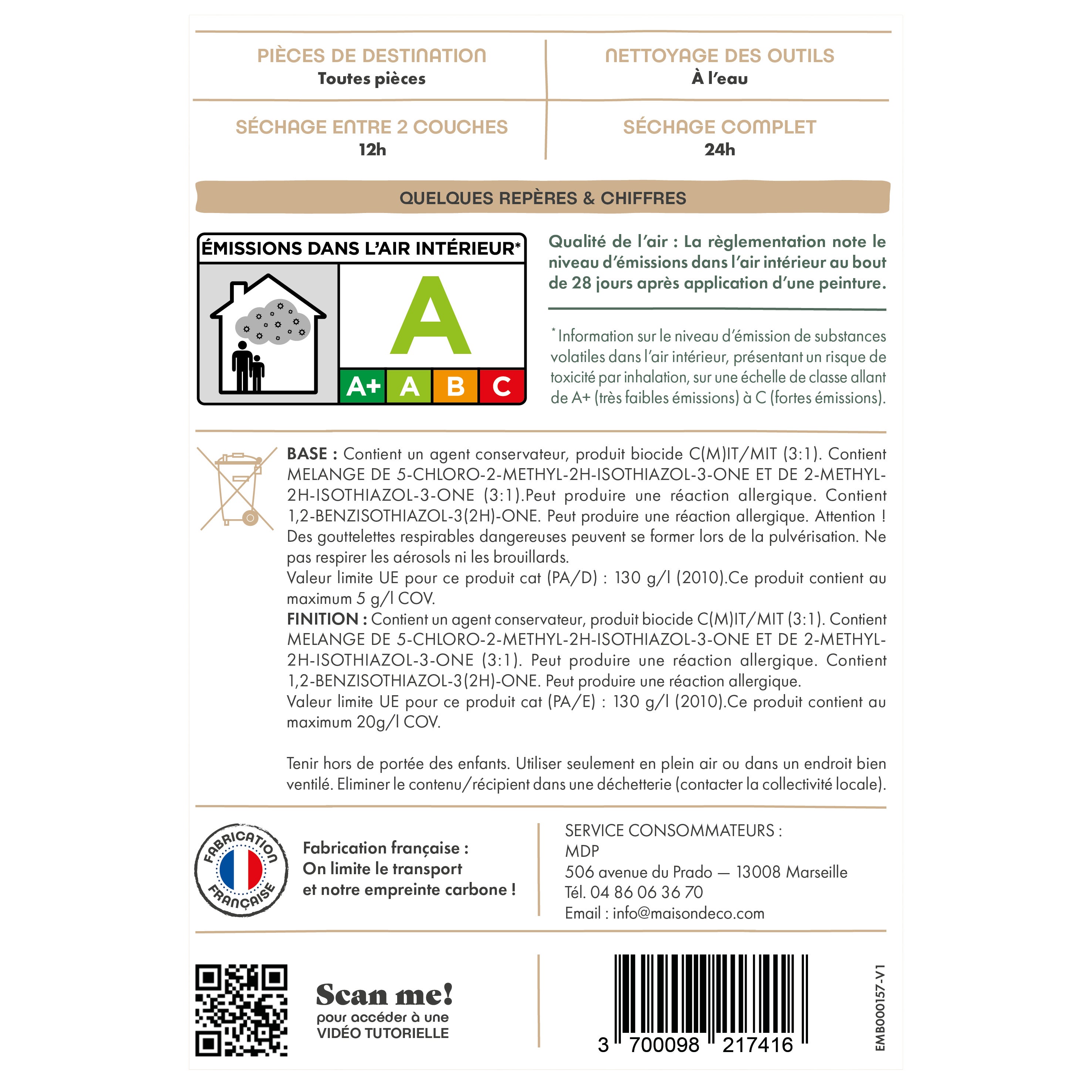 Peinture boiserie Relook bois MAISON DECO bois naturel satiné 0.75L - 9