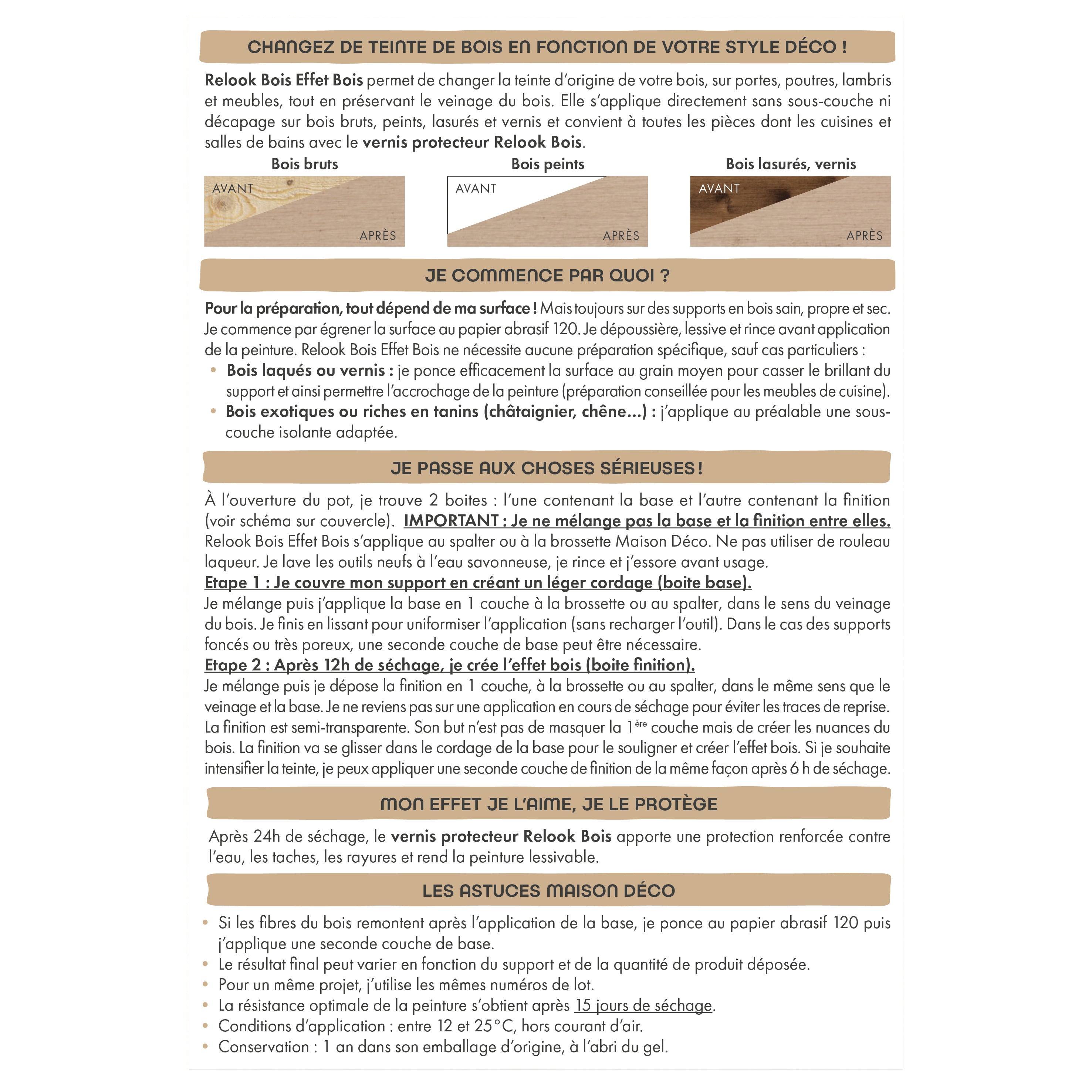 Peinture  Relook bois MAISON DECO, bois naturel satiné, 0.75 l - 8