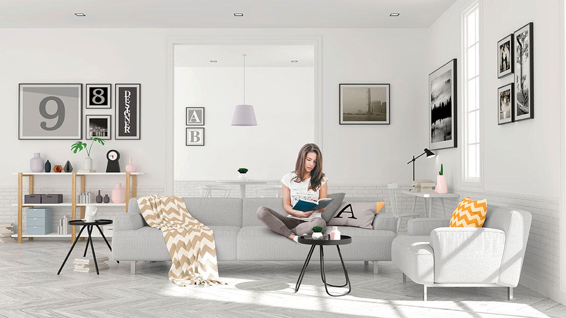 Pittura per interni per parete e soffitto e boiserie super lavabile, LUXENS Manounica bianco opaco, 0.75 L - 5