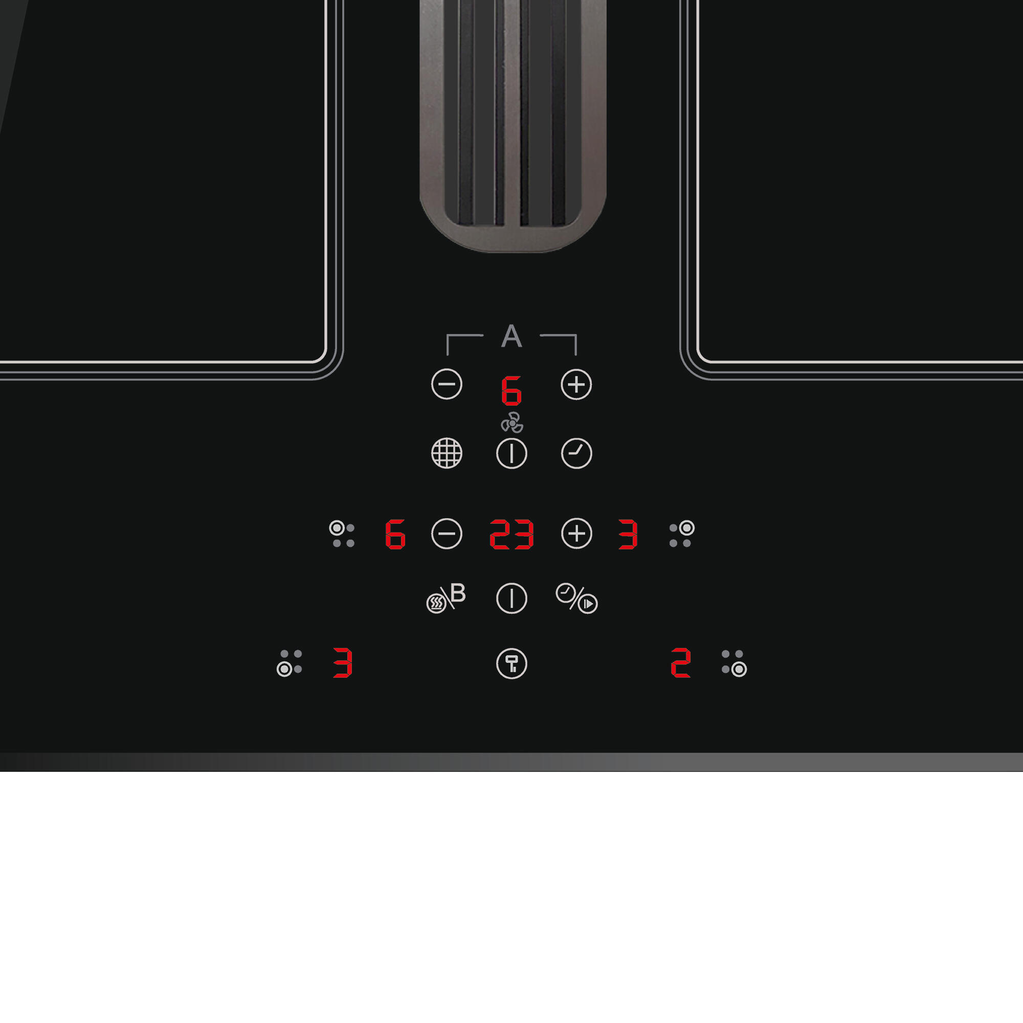 Placa de inducción con extractor CATA Inducción Aspirante Superficie AS 600 con 4 zonas de cocción y zona flex 135W negro 59 cm - 5