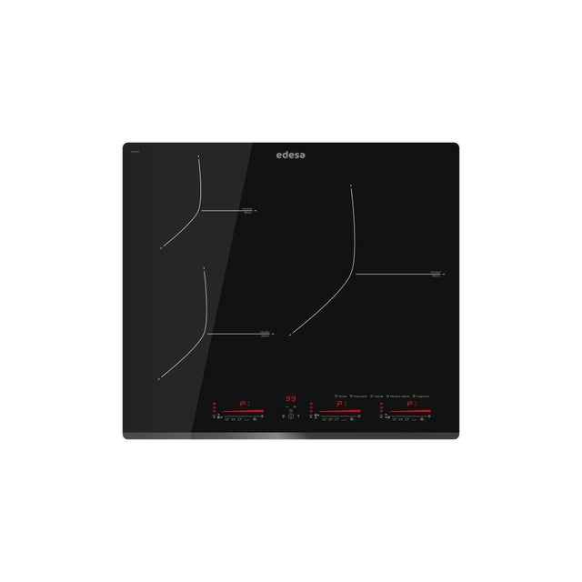 Placa de inducción EDESA EIM 6330B/A con 3 zonas de cocción zona grande de 30cm 7100 W negro 60cm