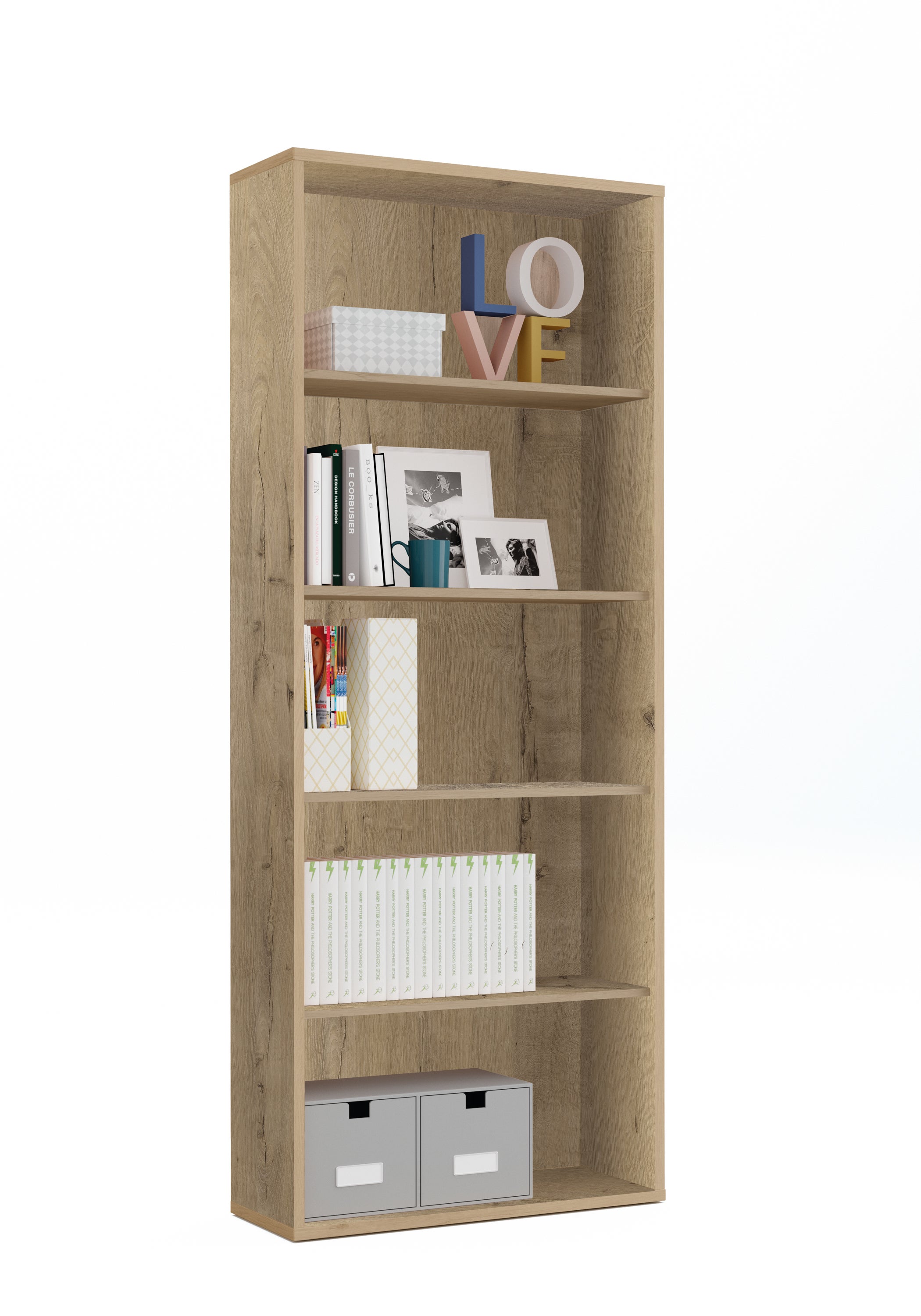 Estantería de aglomerado marrón pitarch de 196.5x75.5x33cm