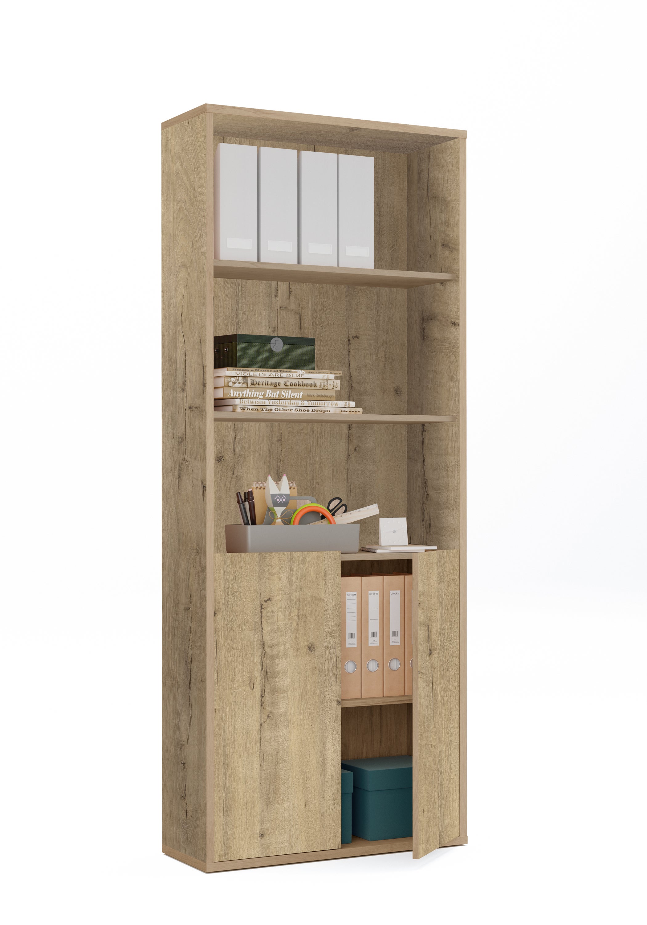 Estantería de aglomerado marrón pitarch de 196.5x75.5x33cm