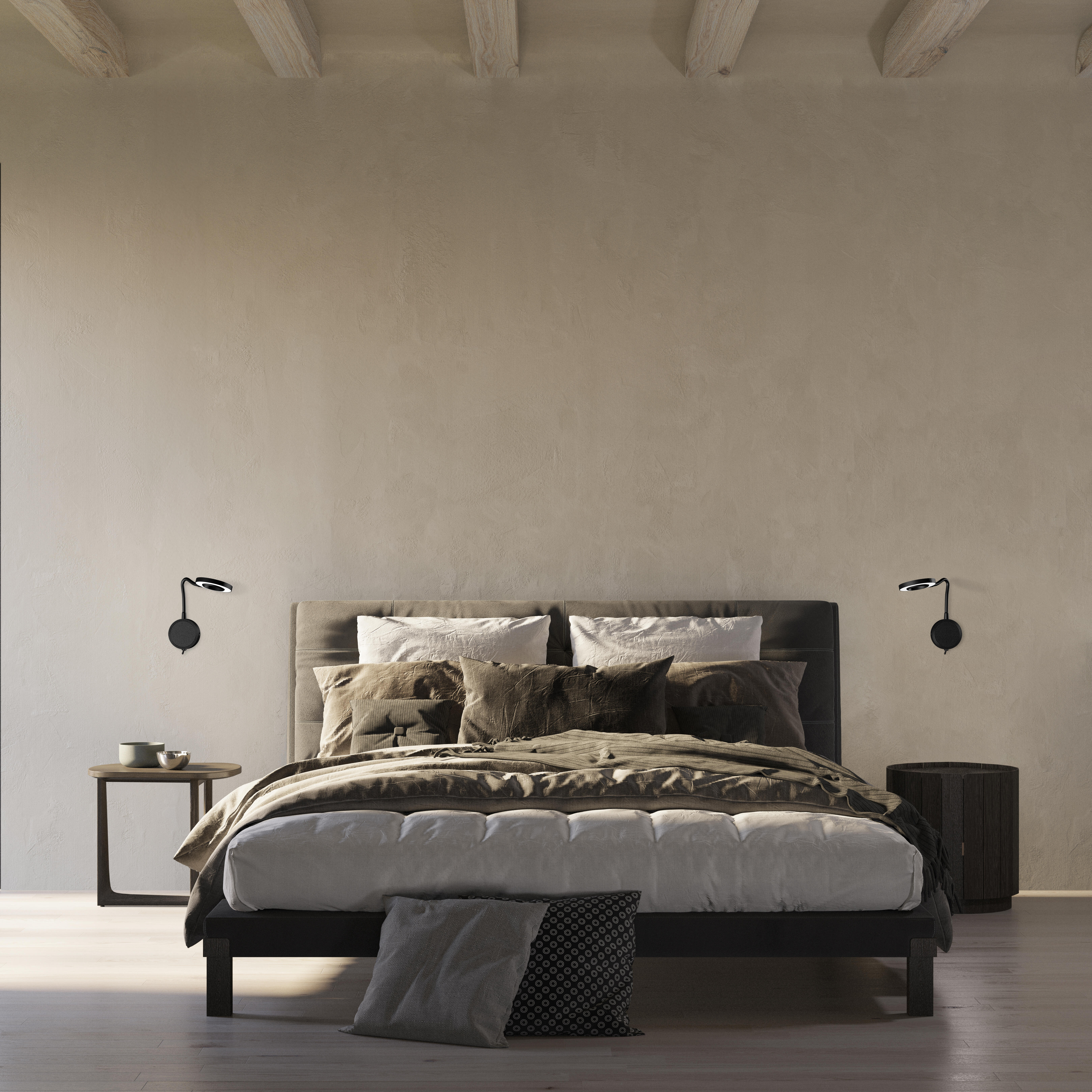 Aplique boavista led 5w blanco cálido on/off negro