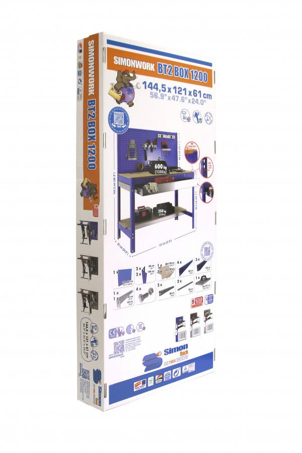 Bancada de trabalho SIMONRACK BT2 BOX 1200 AZ/MAD - 5