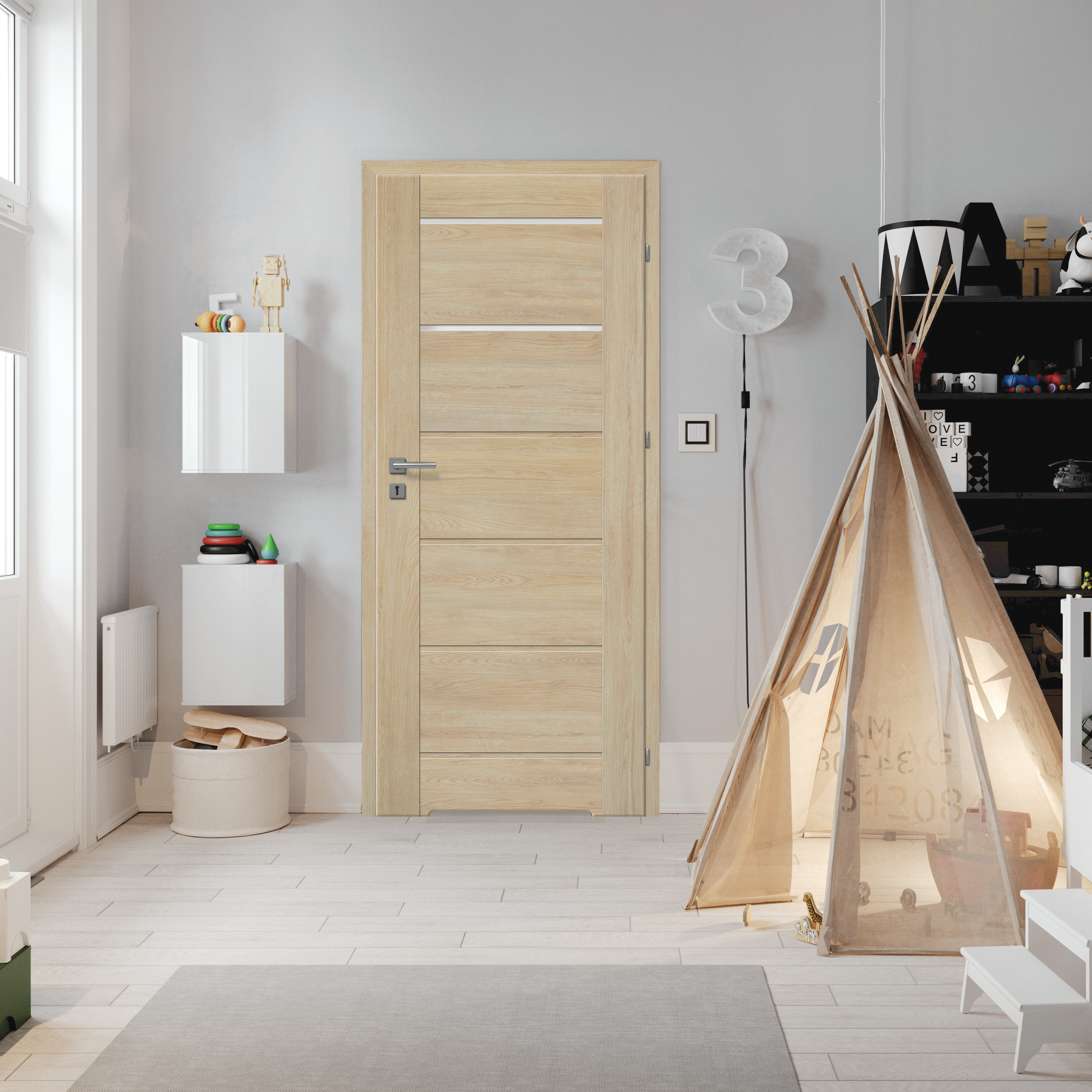 Drzwi wewnętrzne łazienkowe Arak dąb marone 60 prawe Artens - 2