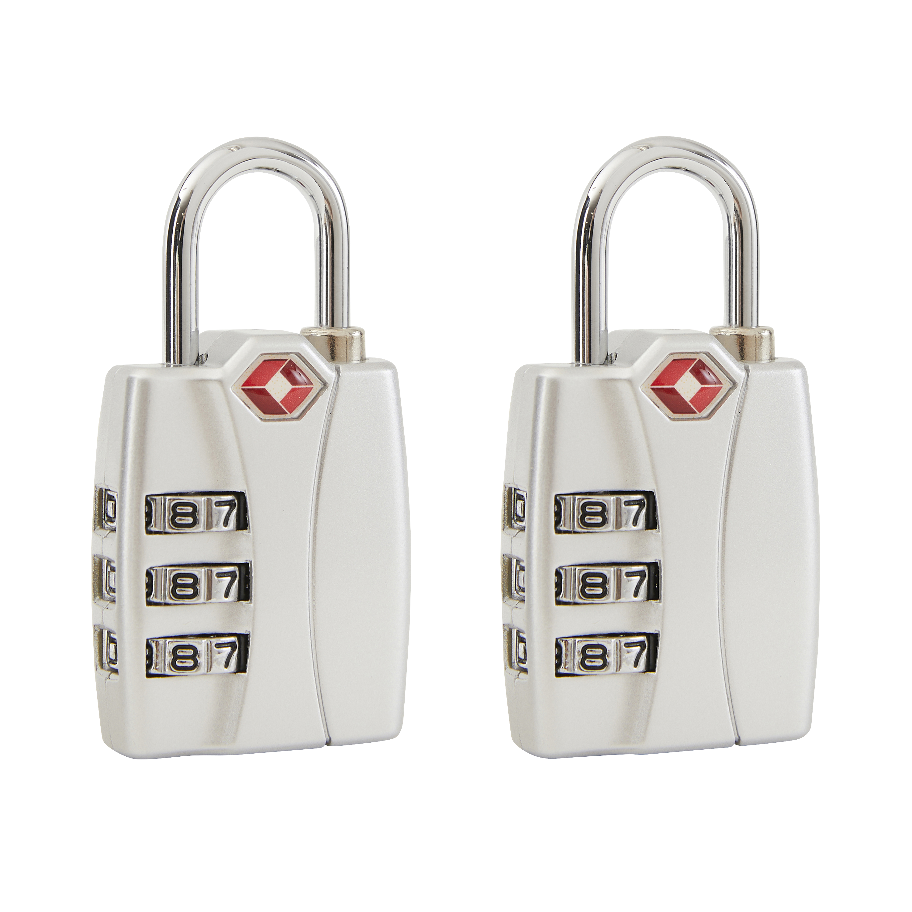 Pack de 2 candado con combinación STANDERS, cuerpo de zamak, TSA - 5