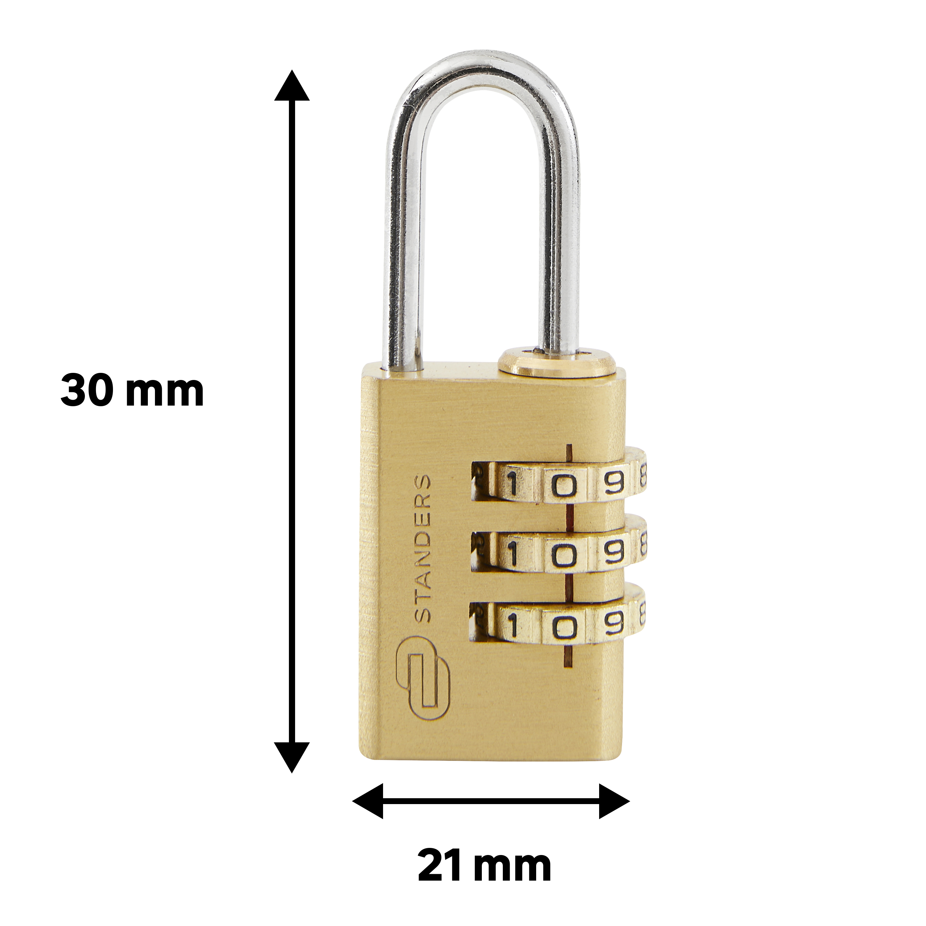 Cadeado com combinação latão 30x21 mm 3,2 mm Standers - 2