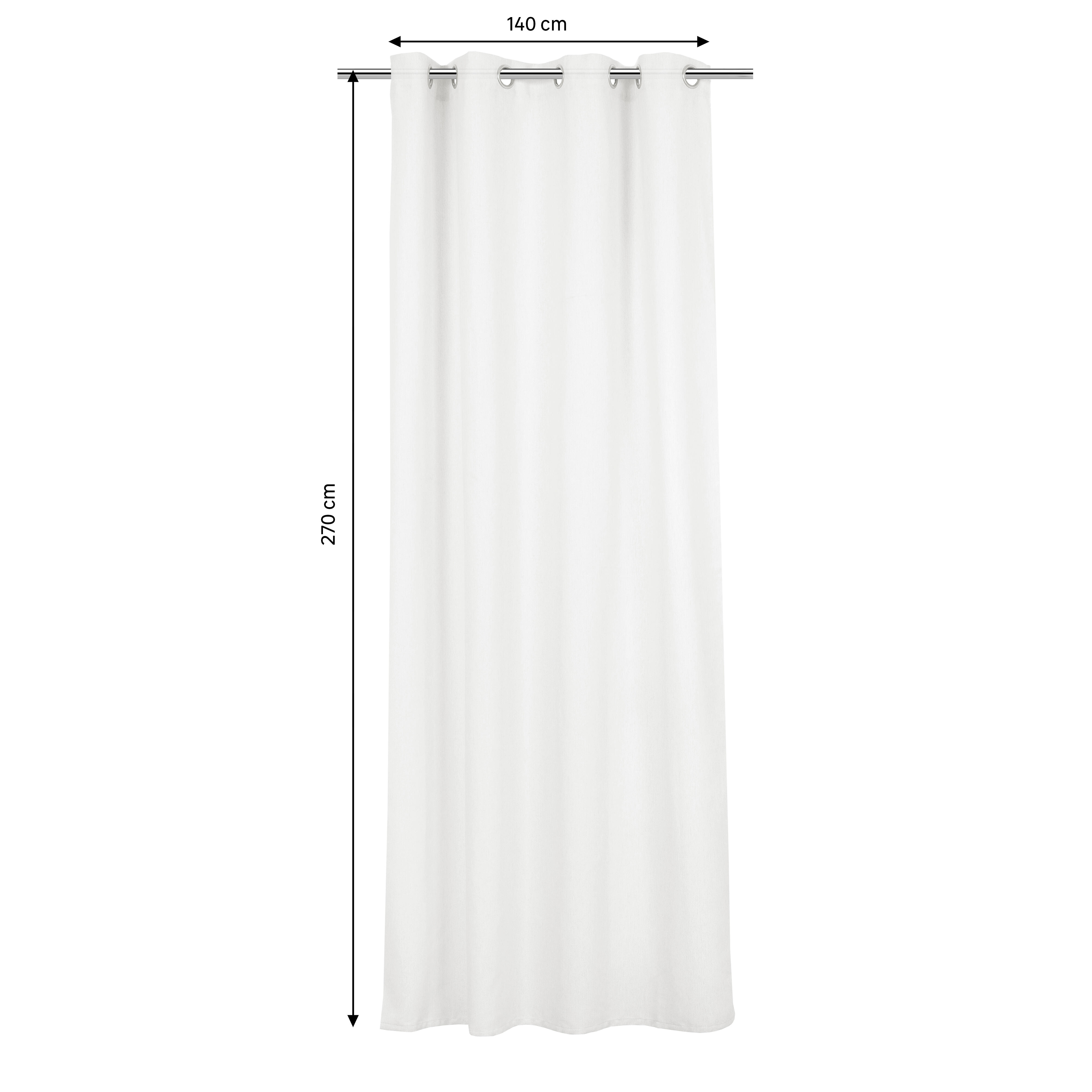 Visillo  ollaos Zoe   liso blanco natural de 140x270cm - 2