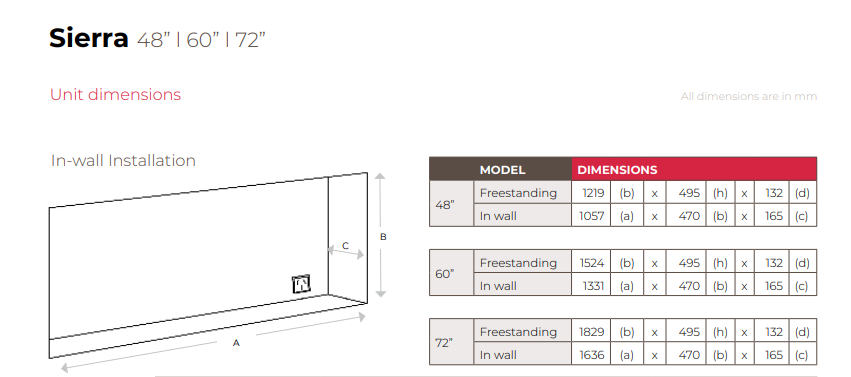 Chimenea eléctrica DIMPLEX Sierra 72 de 49.5x182,9x13.2 cm - 2