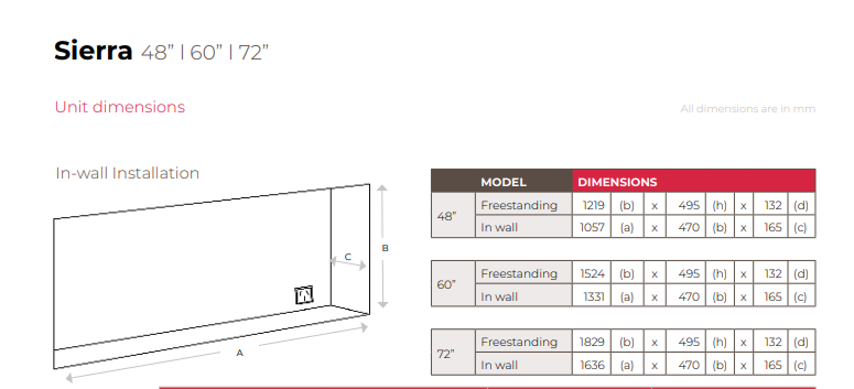 Chimenea eléctrica DIMPLEX Sierra 48 de 49.5x121.9x13.2 cm - 2