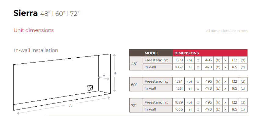 Chimenea eléctrica DIMPLEX Sierra 60 de 49.5x152.4x13.2 cm - 2