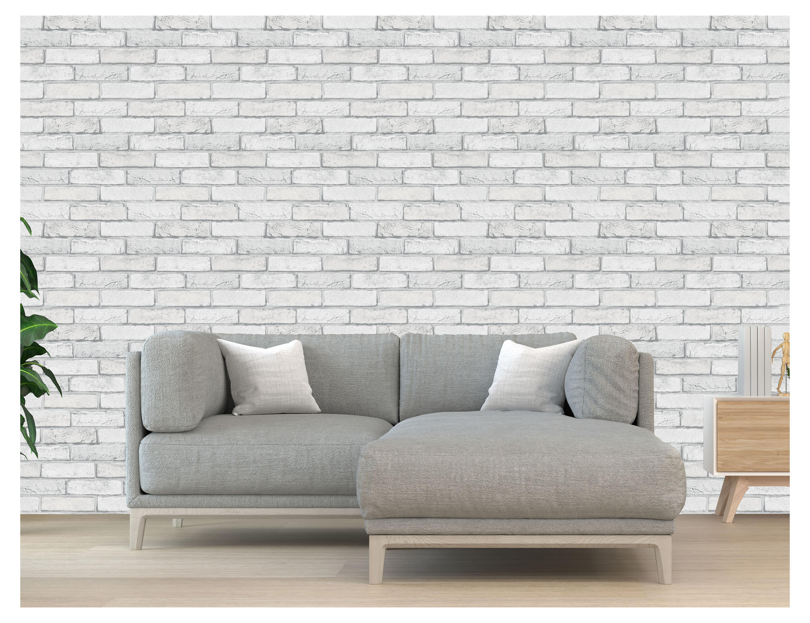 Papel pintado vinilo aplicación cola en pared urban city ladrillo 506103 gris vinelus 53cmx10.05m lavable