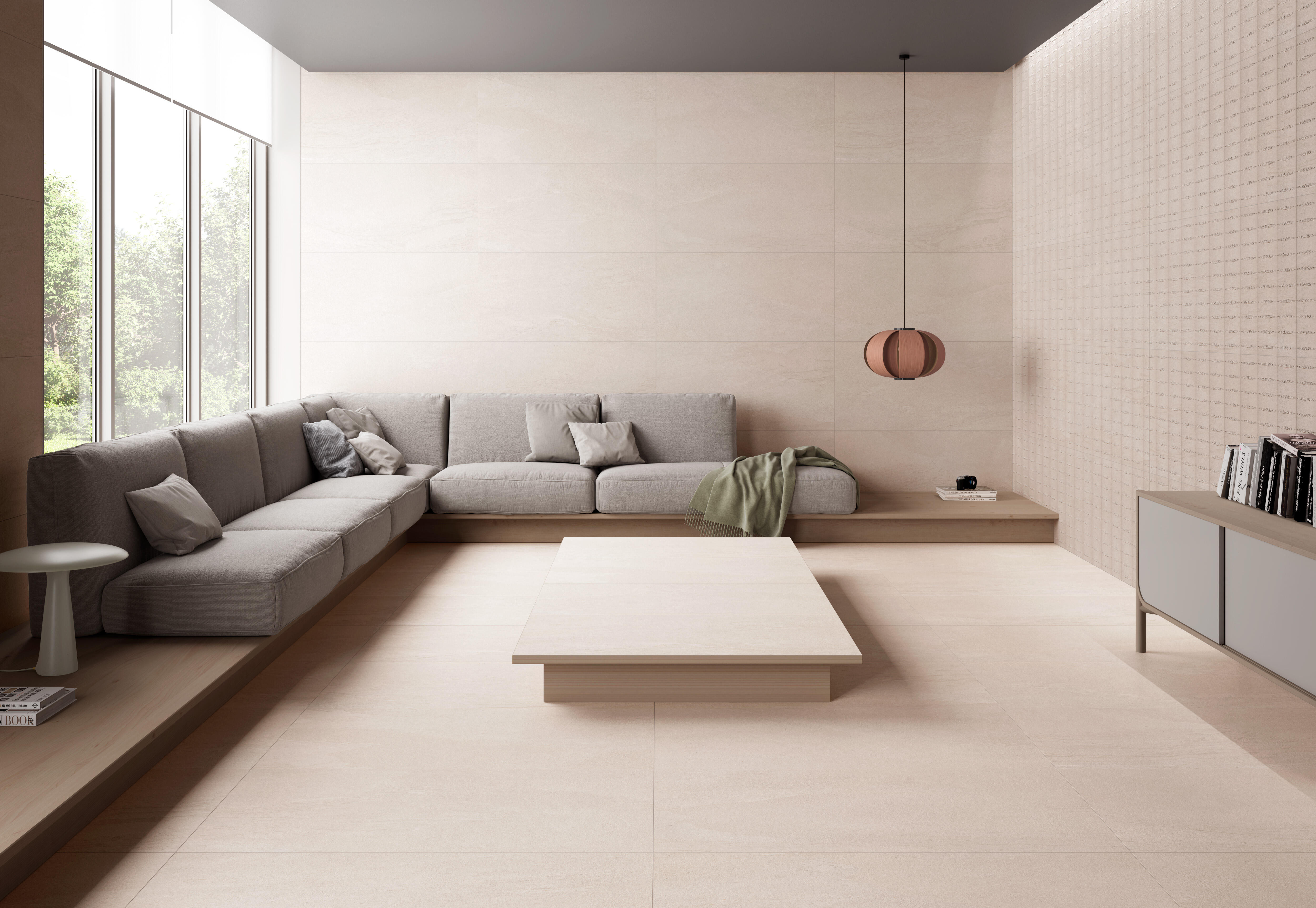 Suelo/azulejo porcelánico bela efecto piedra beige tostato 60x120 cm c1