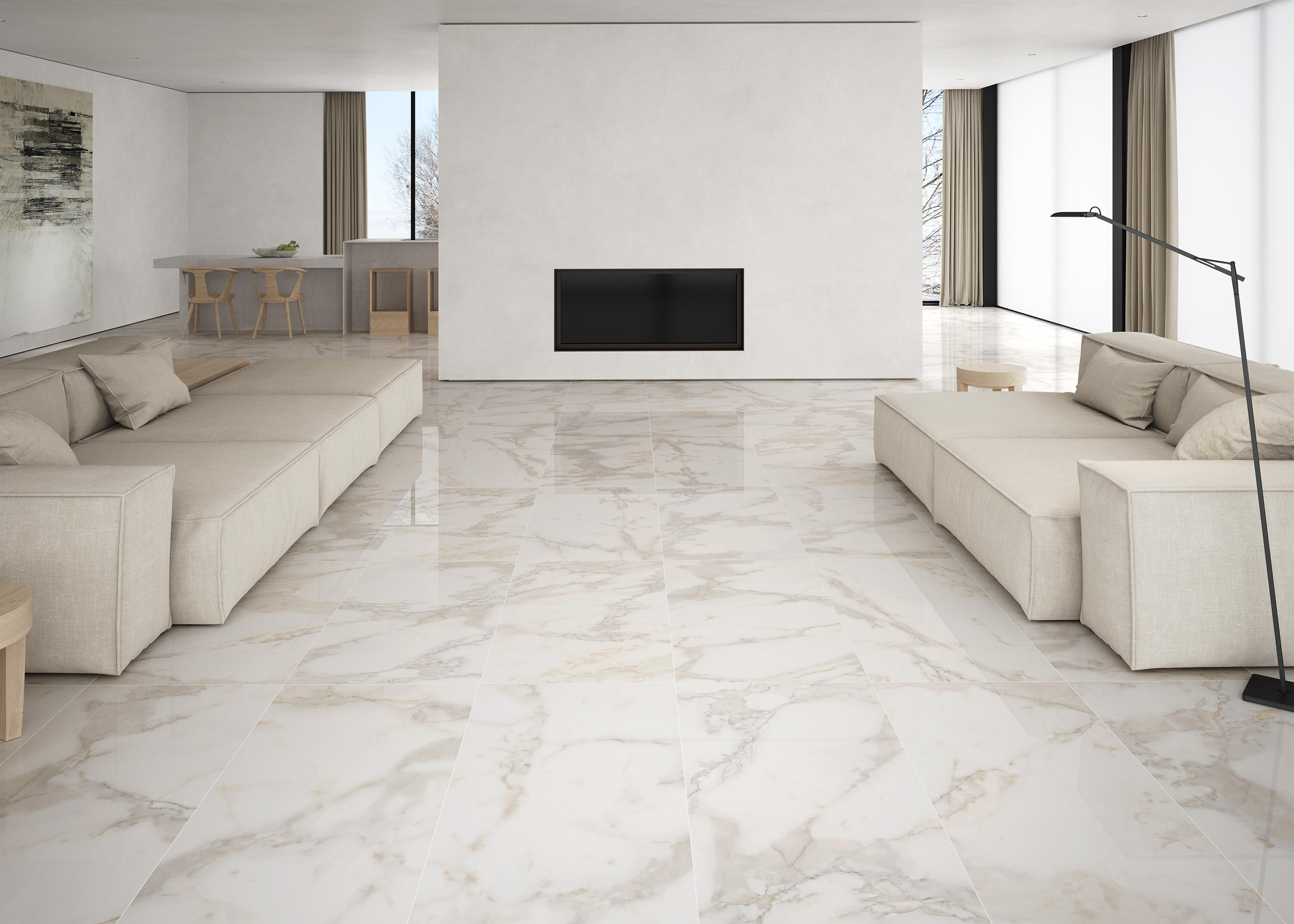 Suelo/azulejo porcelánico calacatta gold efecto mármol gold 60x120 cm