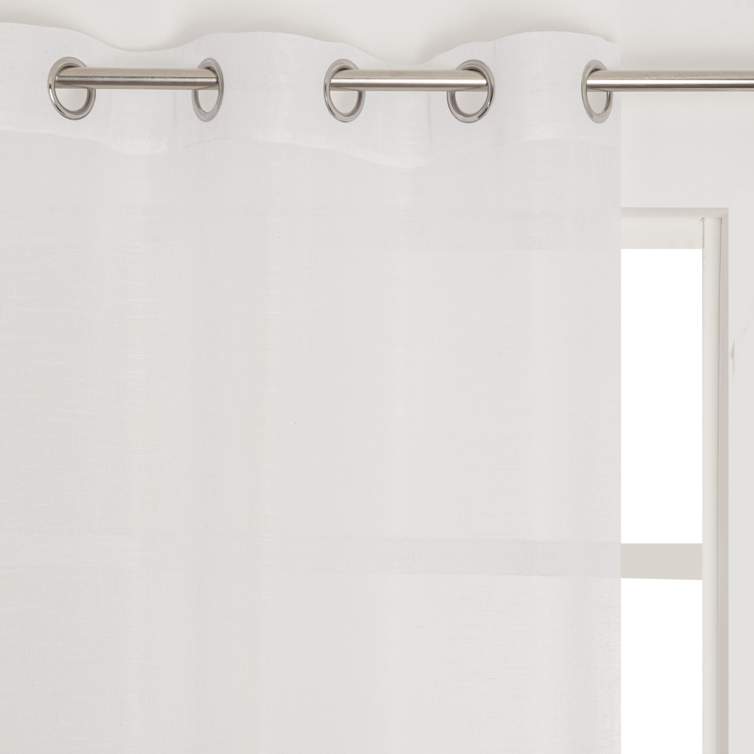 Visillo ollaos cambria inspire liso blanco de 140x280cm